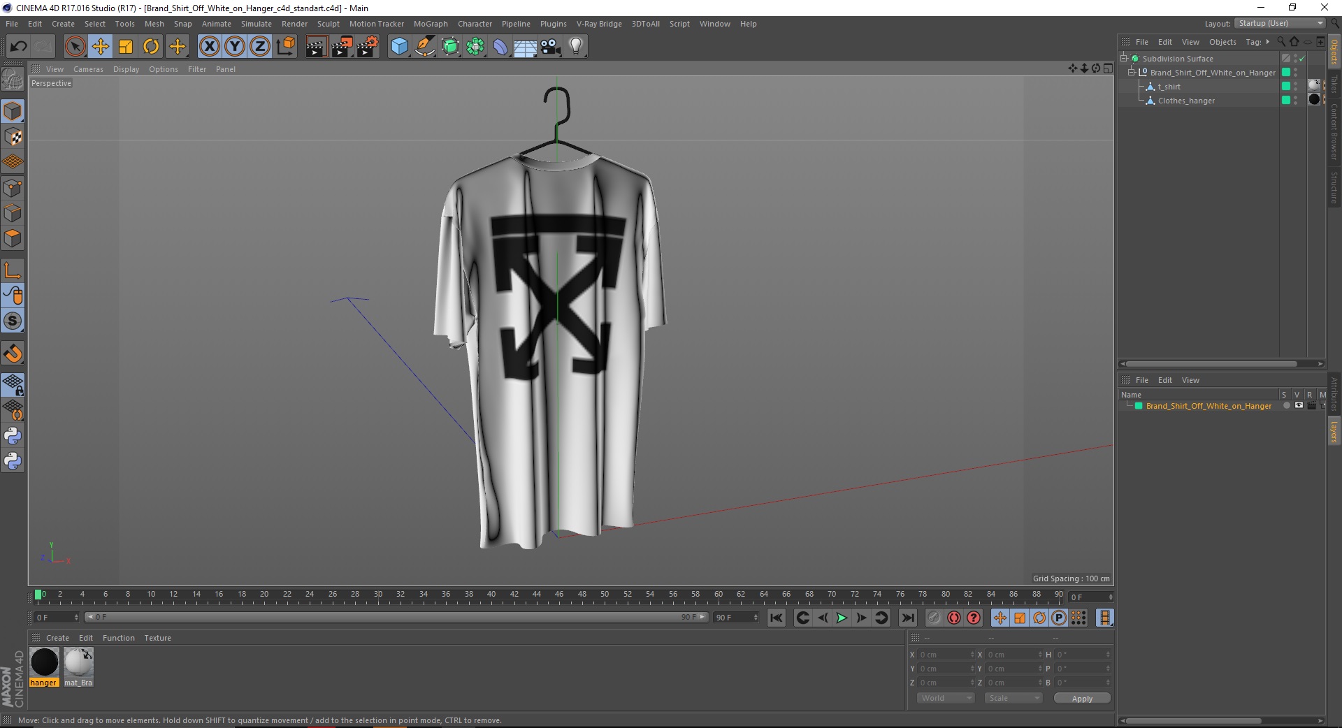 3D Brand Shirt Off White on Hanger