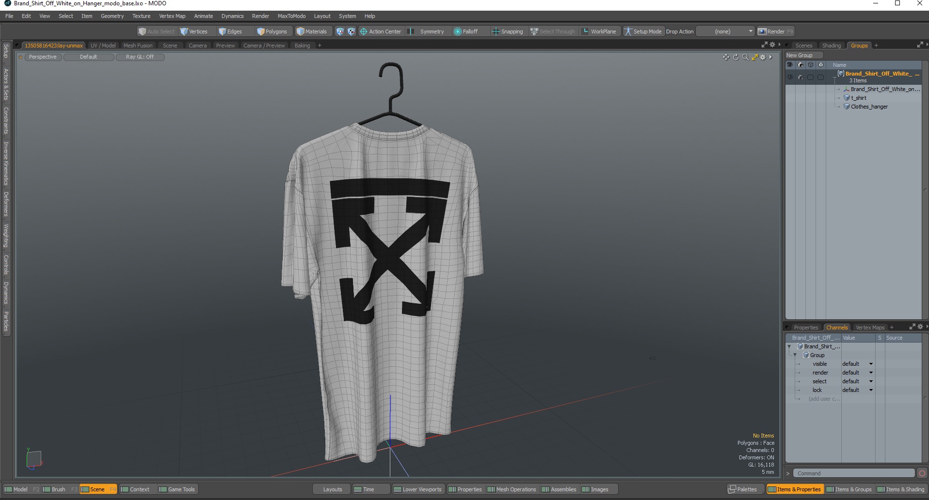 3D Brand Shirt Off White on Hanger
