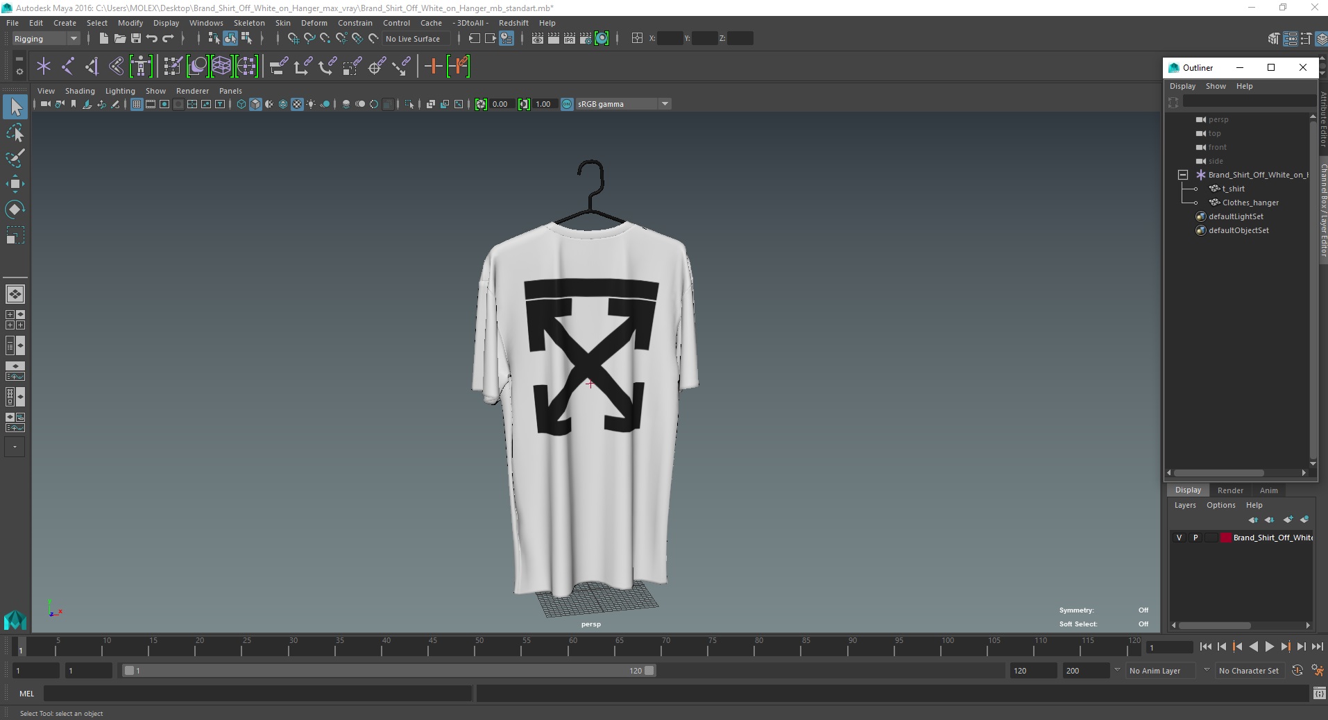 3D Brand Shirt Off White on Hanger