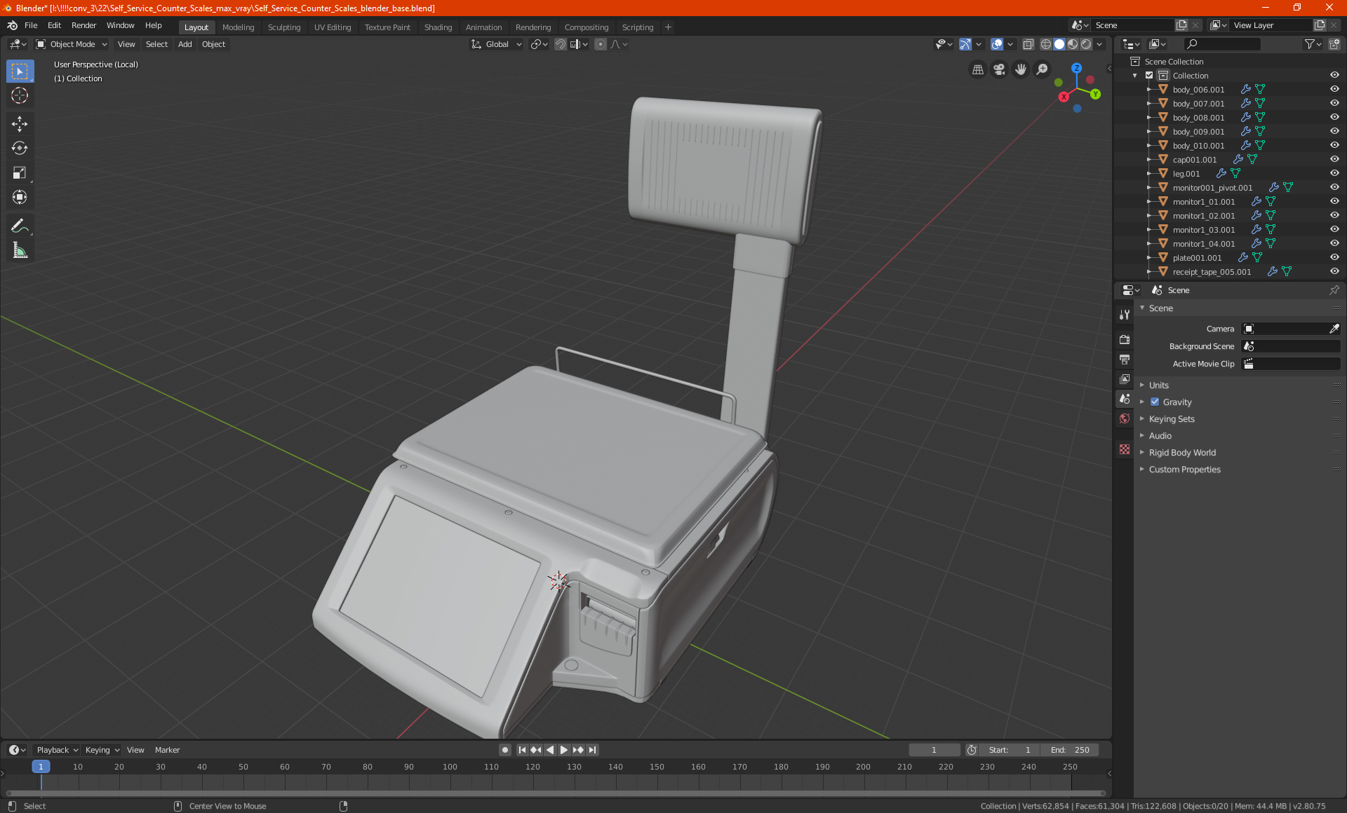 Self Service Counter Scales 3D