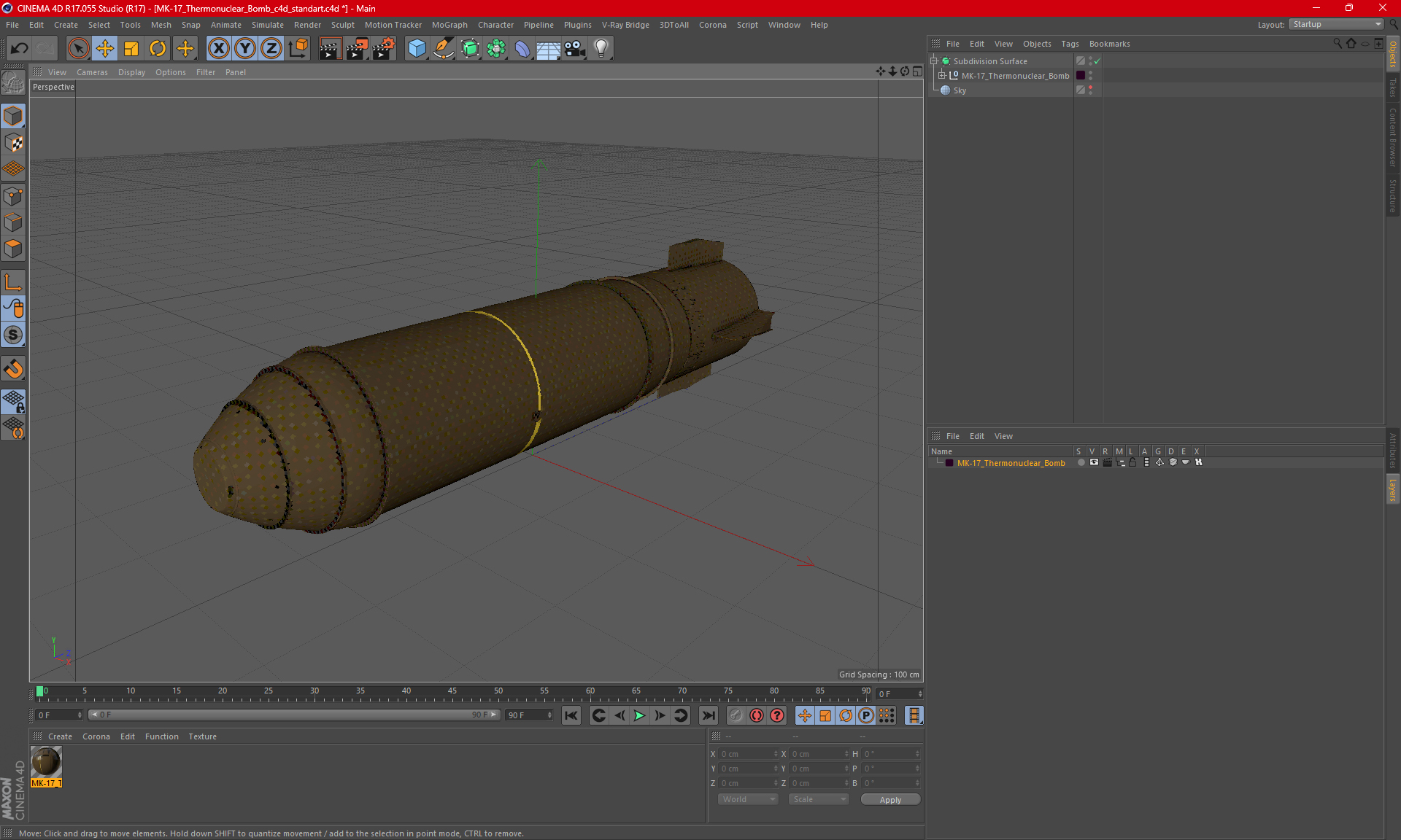 MK-17 Thermonuclear Bomb 3D model