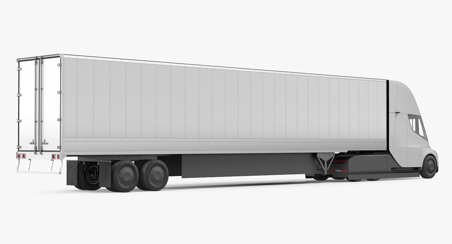 3D Tesla Semi Truck with Trailer Rigged