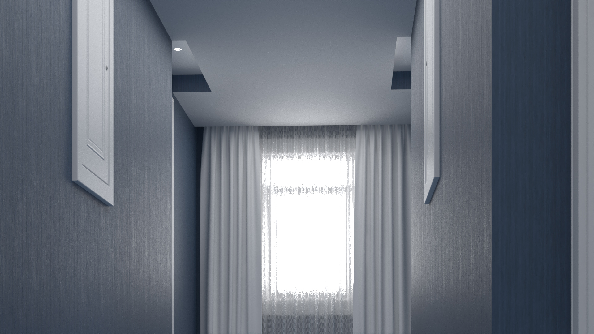 Hallway Blue 3D