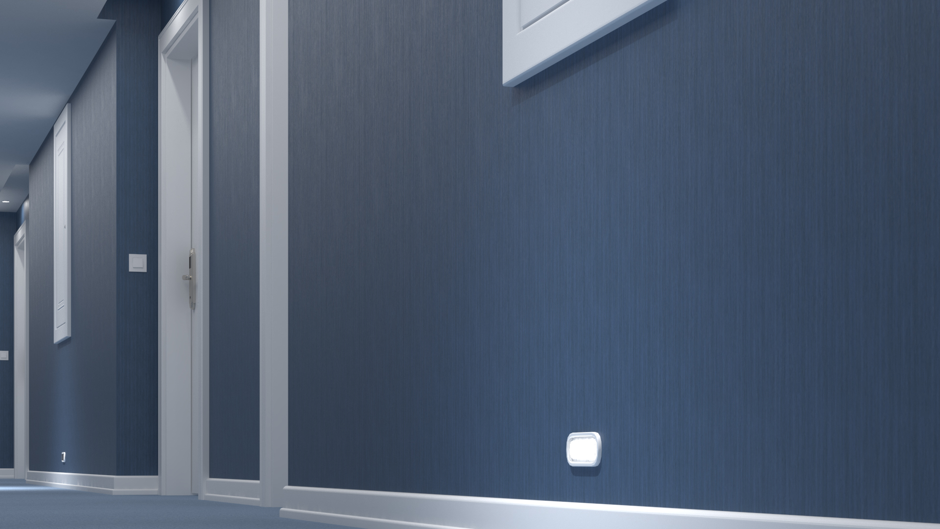 Hallway Blue 3D
