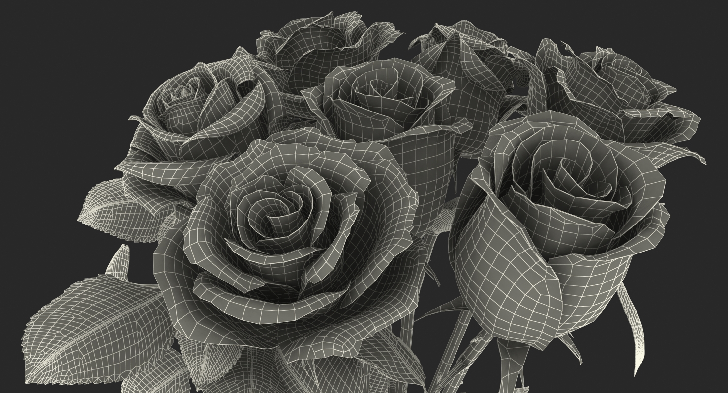 3D Bouquet of Roses