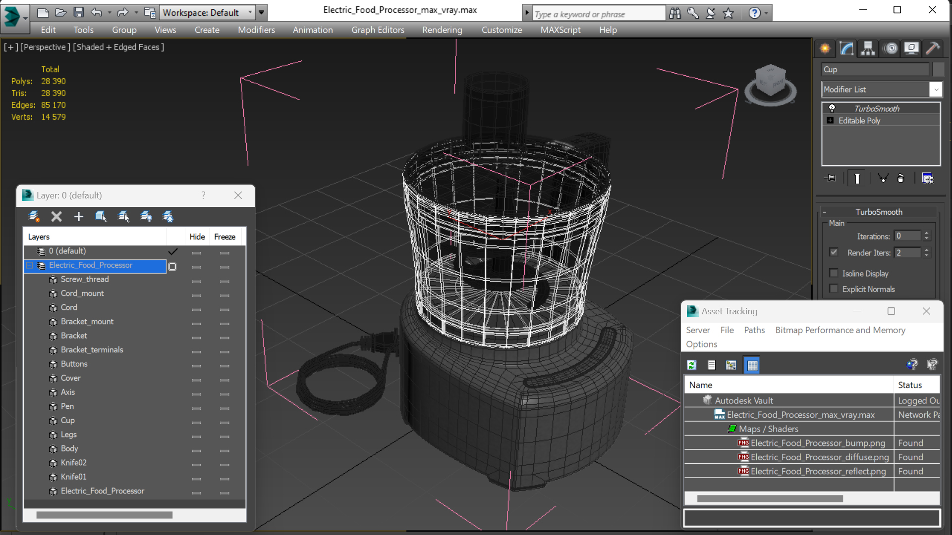 3D Electric Food Processor model