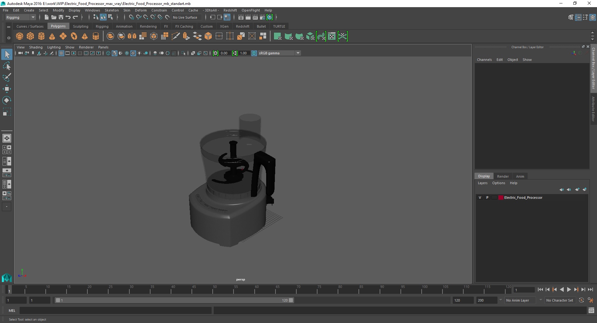 3D Electric Food Processor model