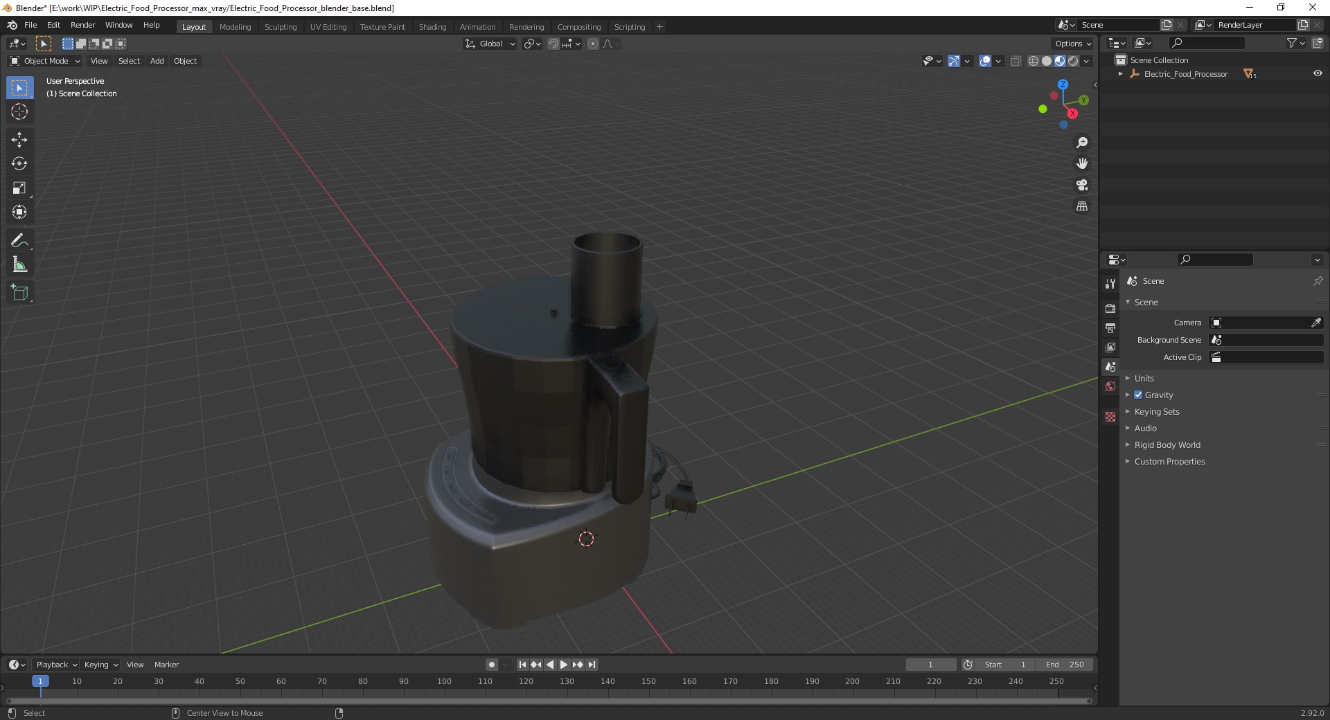 3D Electric Food Processor model