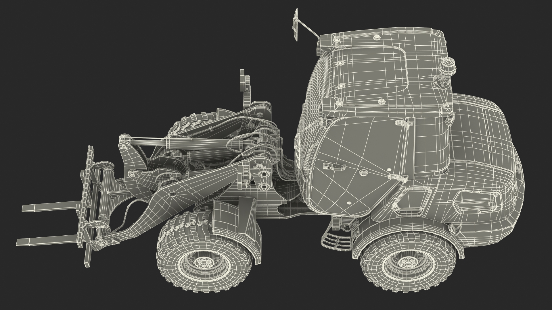 3D Volvo L25 Electric Loader with Pallet Fork Simple Interior model