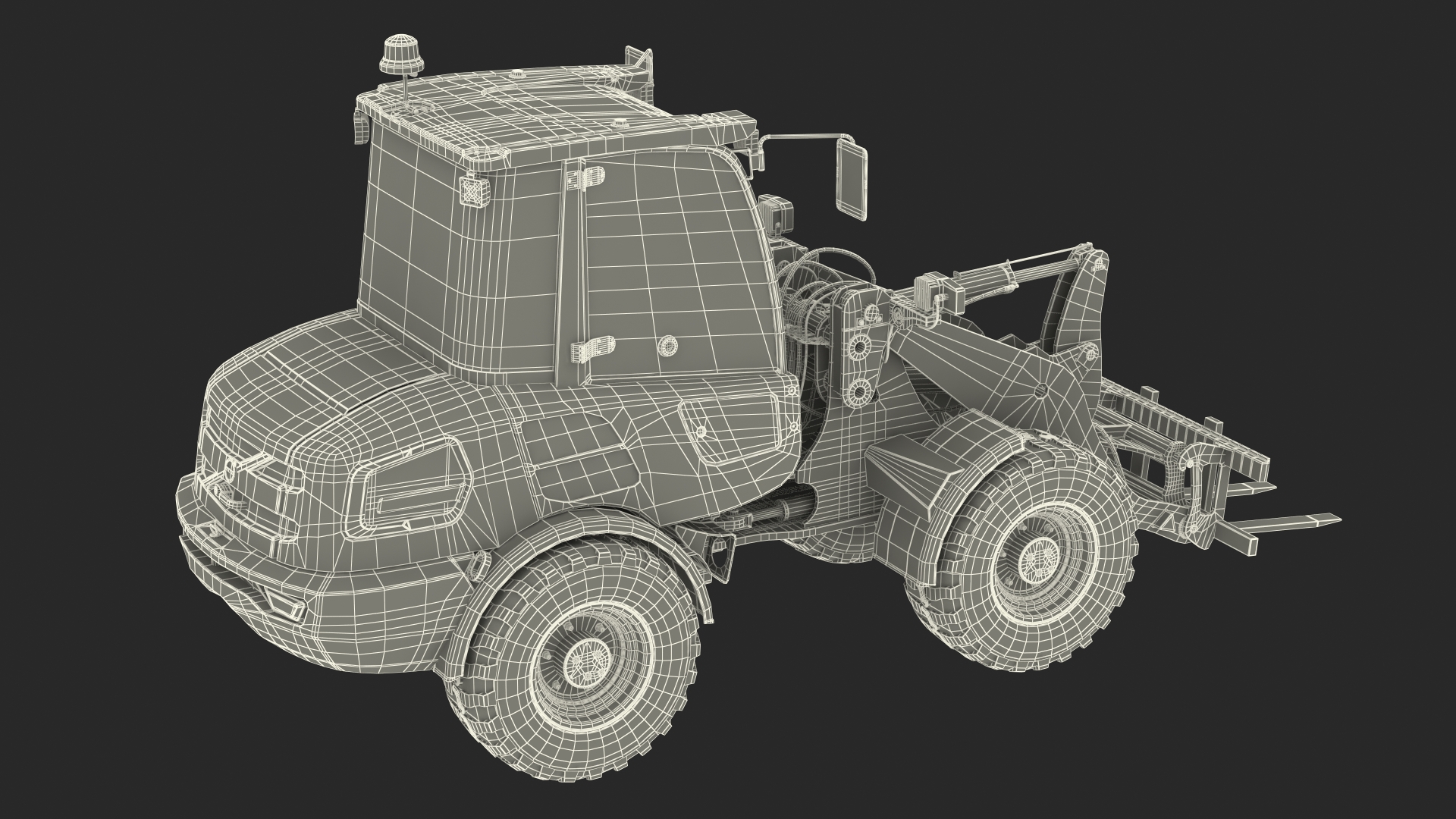3D Volvo L25 Electric Loader with Pallet Fork Simple Interior model
