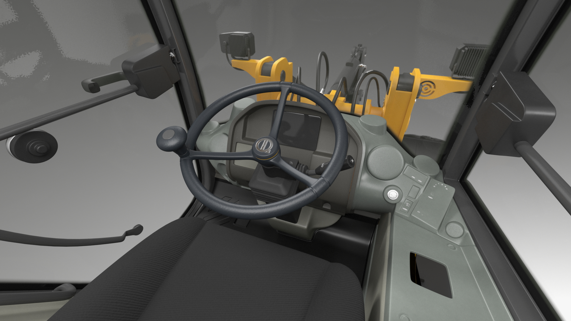 3D Volvo L25 Electric Loader with Pallet Fork Simple Interior model