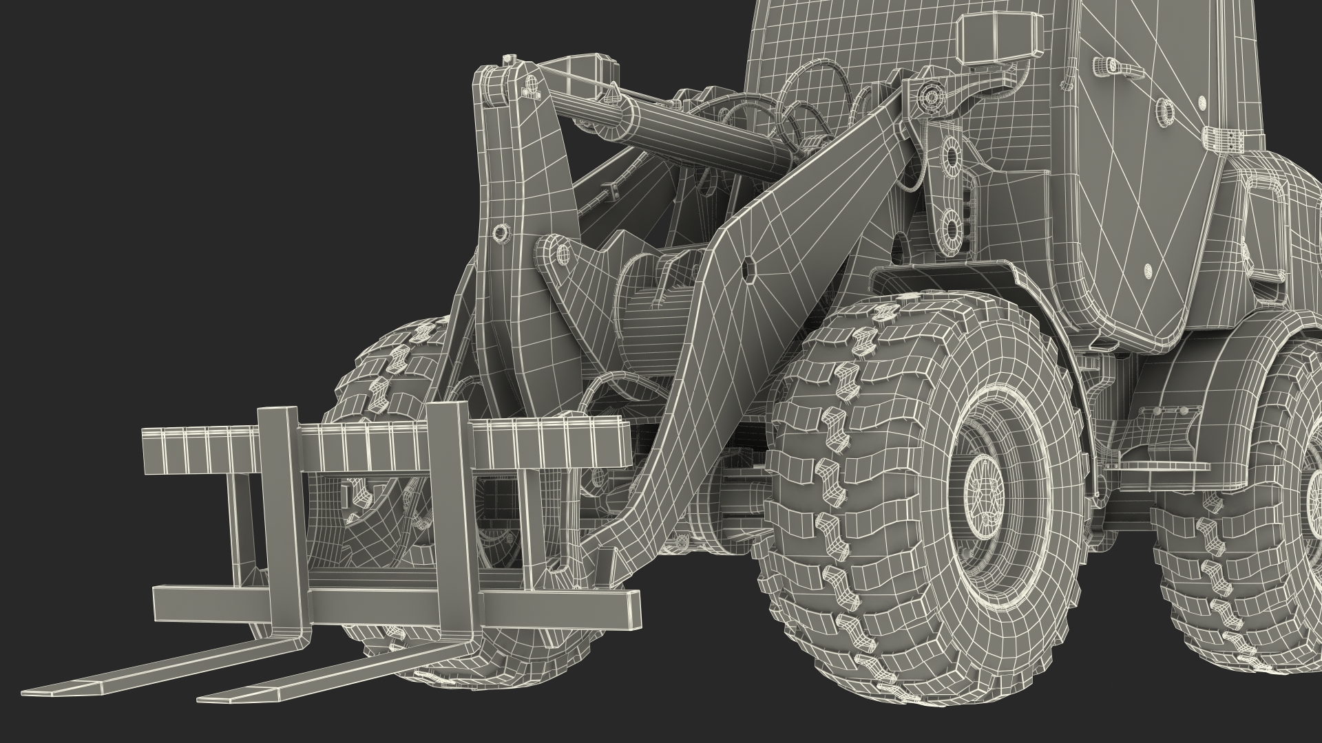 3D Volvo L25 Electric Loader with Pallet Fork Simple Interior model