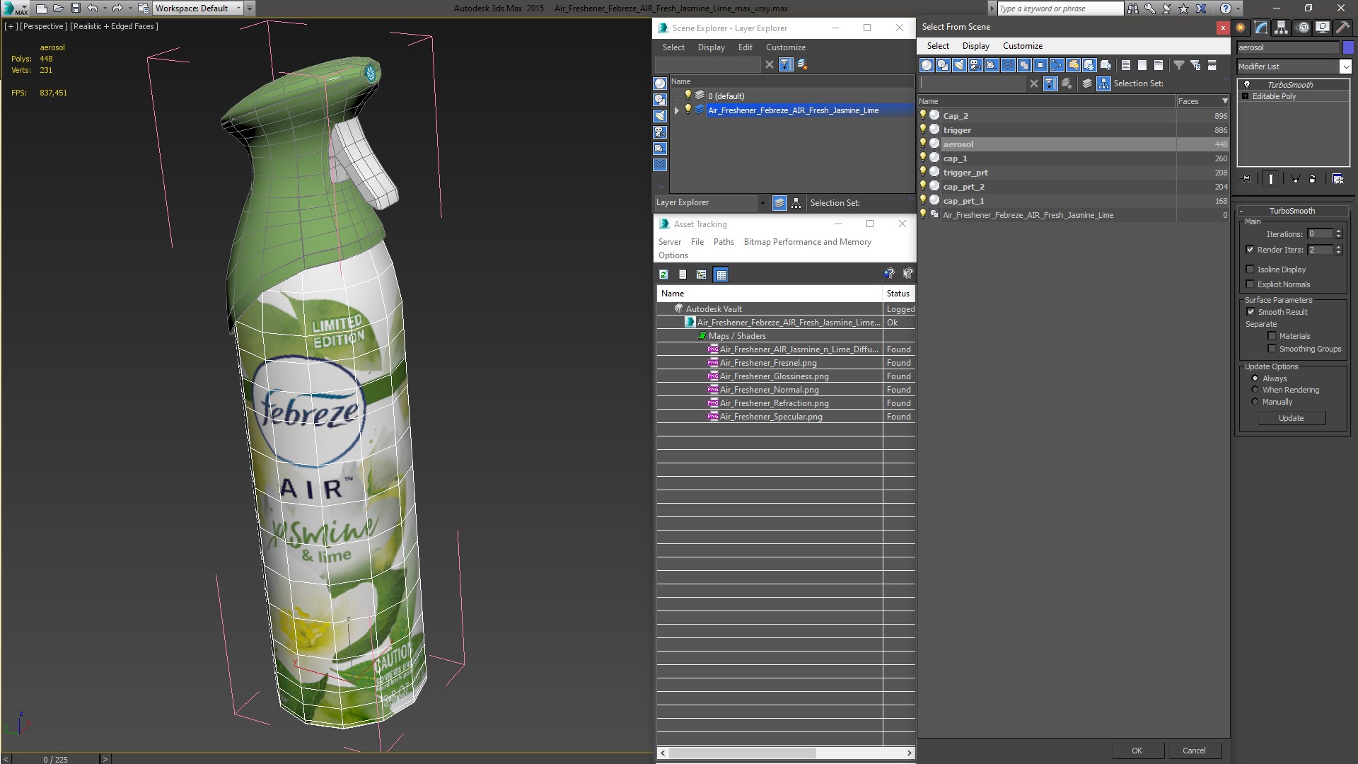 Air Freshener Febreze AIR Fresh Jasmine Lime 3D model