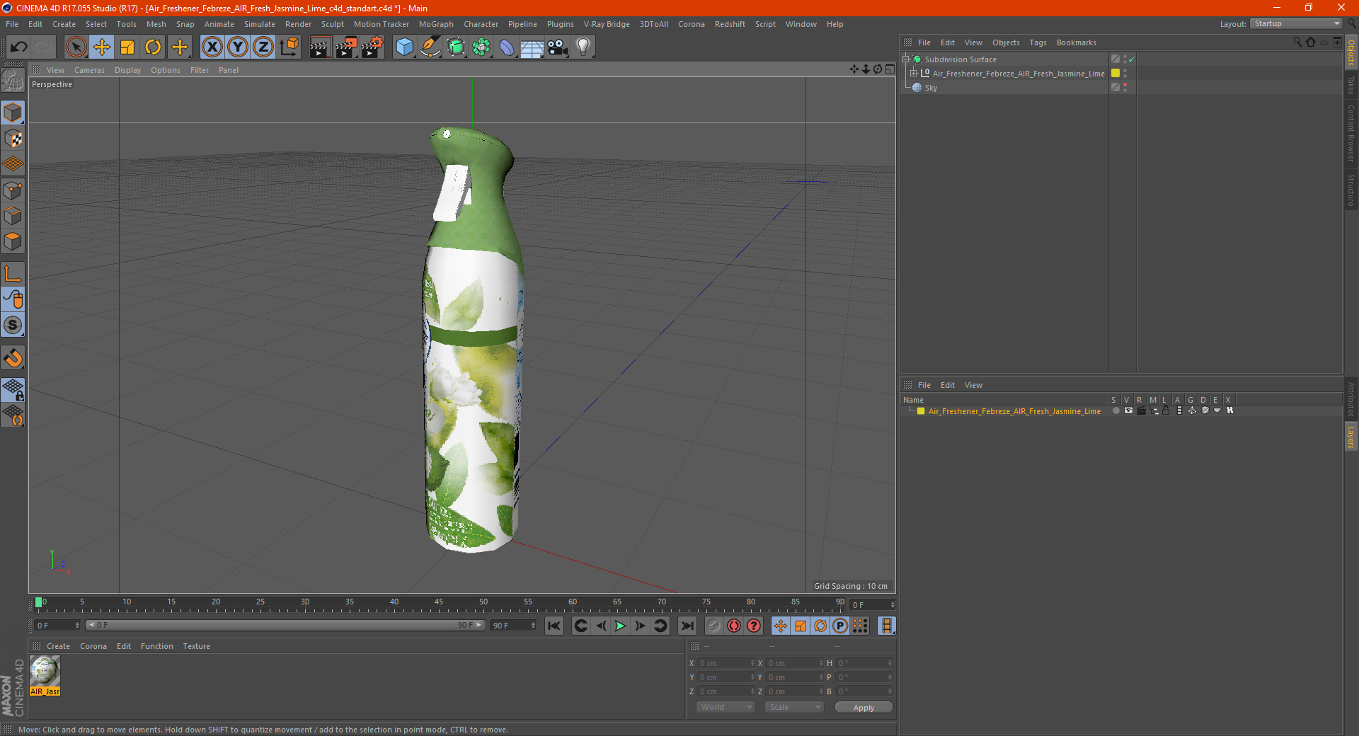 Air Freshener Febreze AIR Fresh Jasmine Lime 3D model