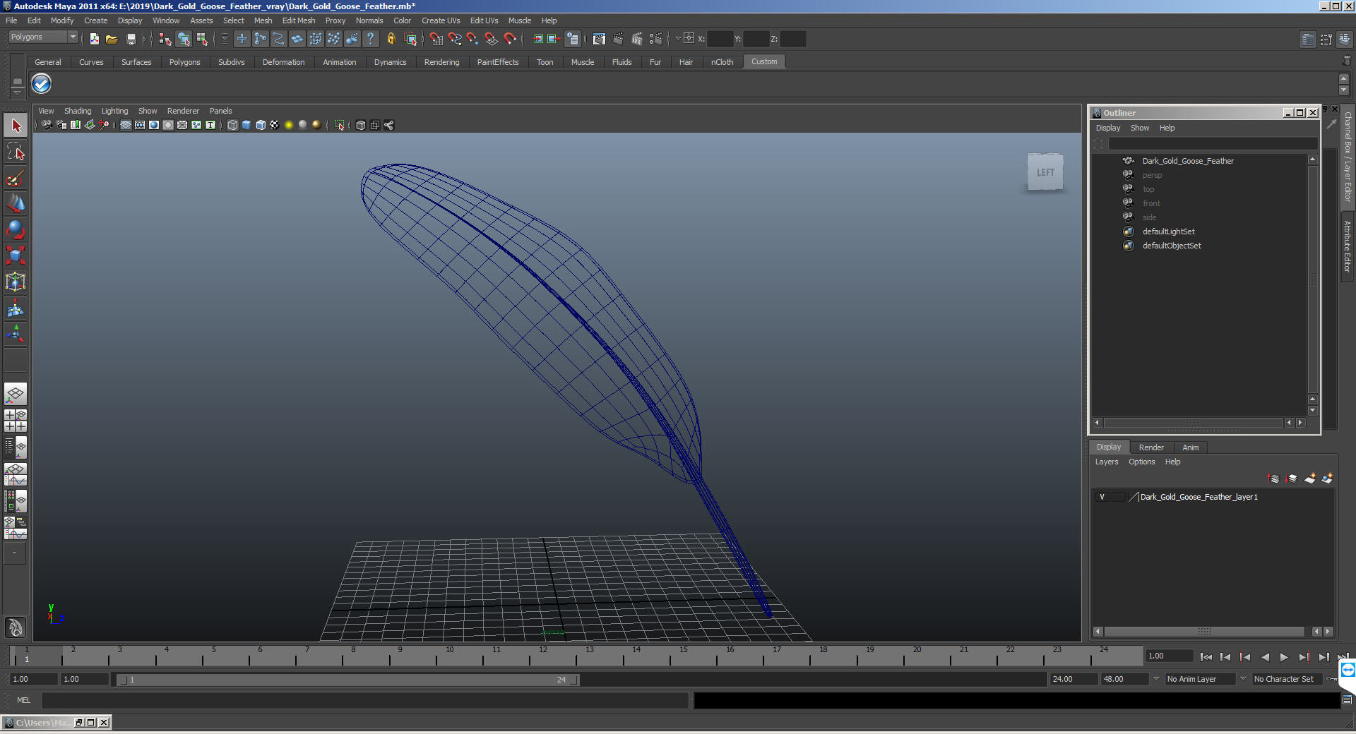 White Goose Feather 3D model