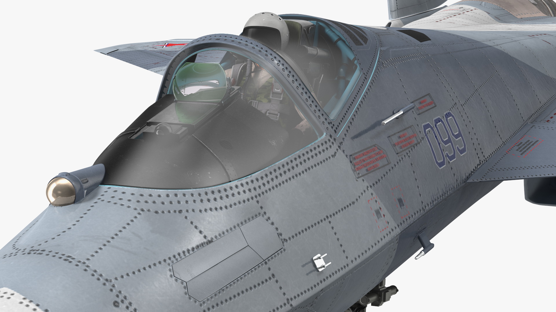 3D Stealth Multirole Fighter SU 57 With a Pilot Rigged