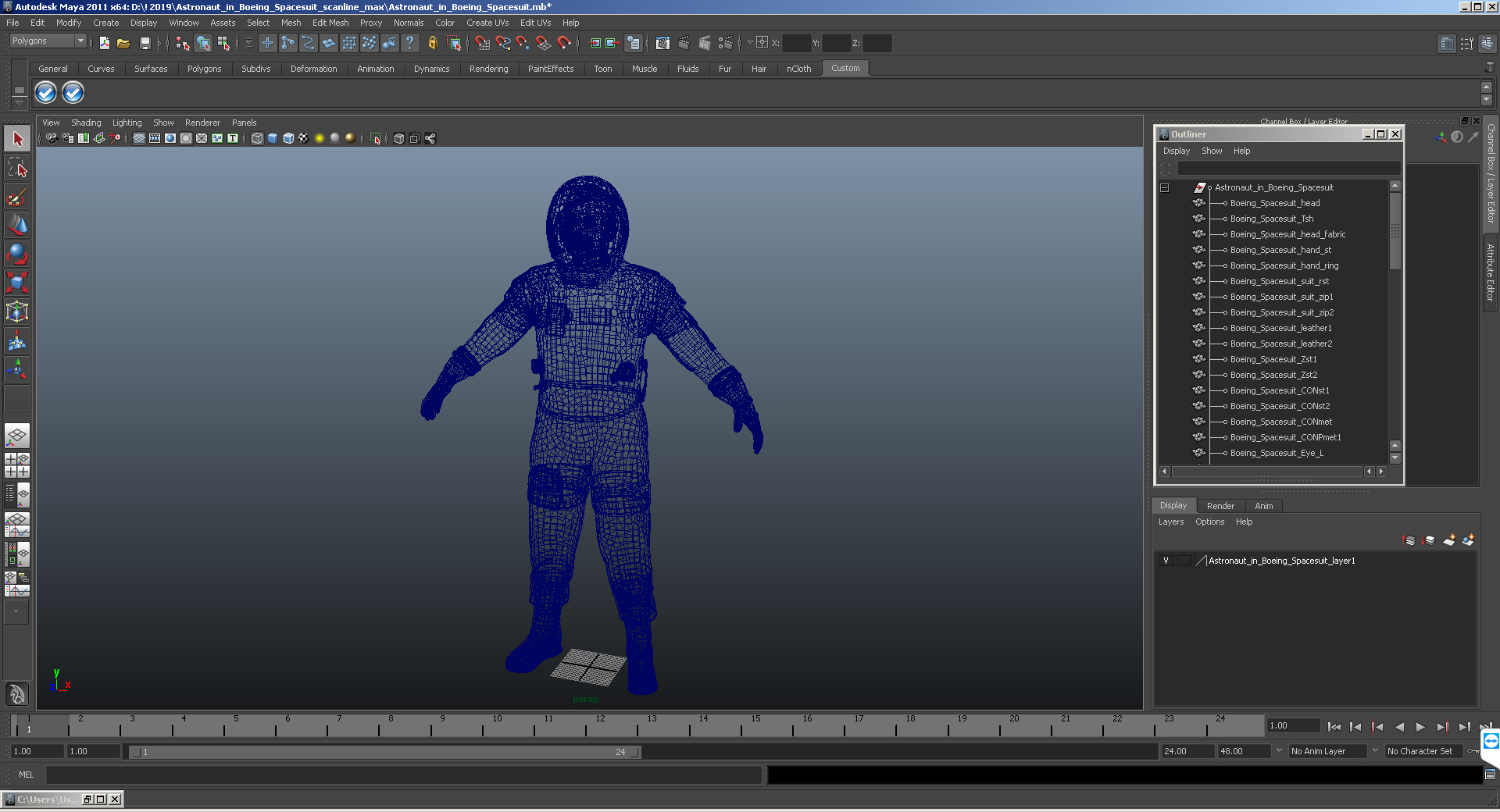 Astronaut in Boeing Spacesuit 3D model