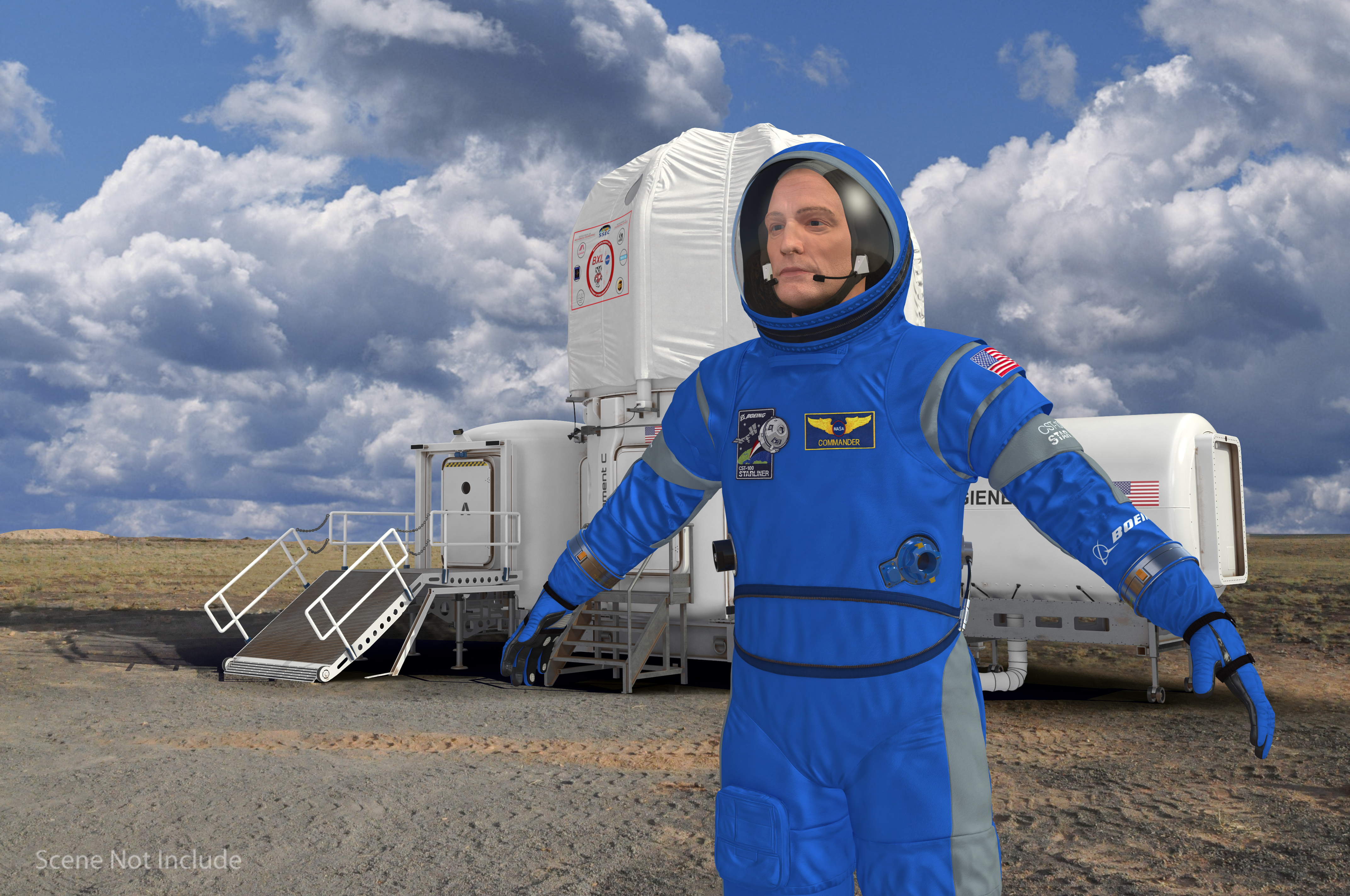 Astronaut in Boeing Spacesuit 3D model