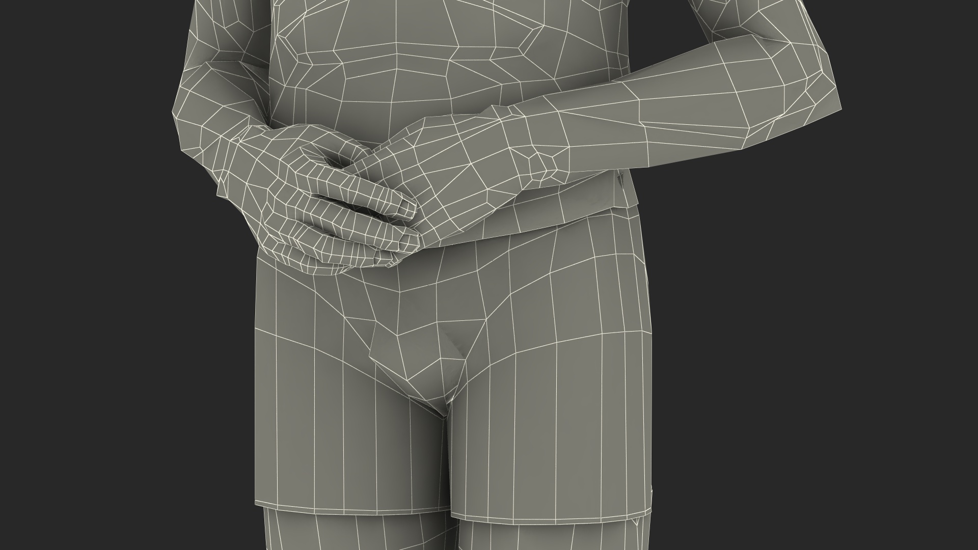 Afro American Man in Nightwear Standing 3D model