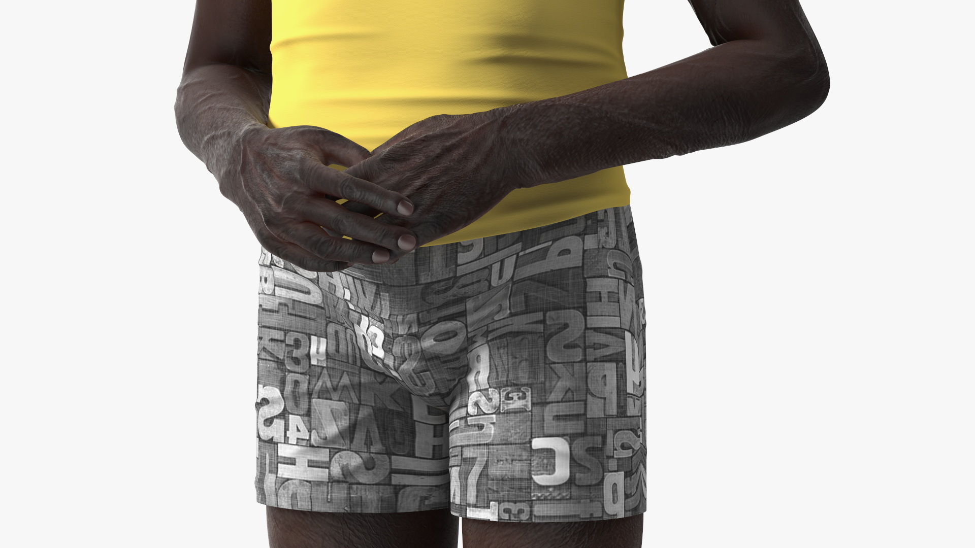 Afro American Man in Nightwear Standing 3D model