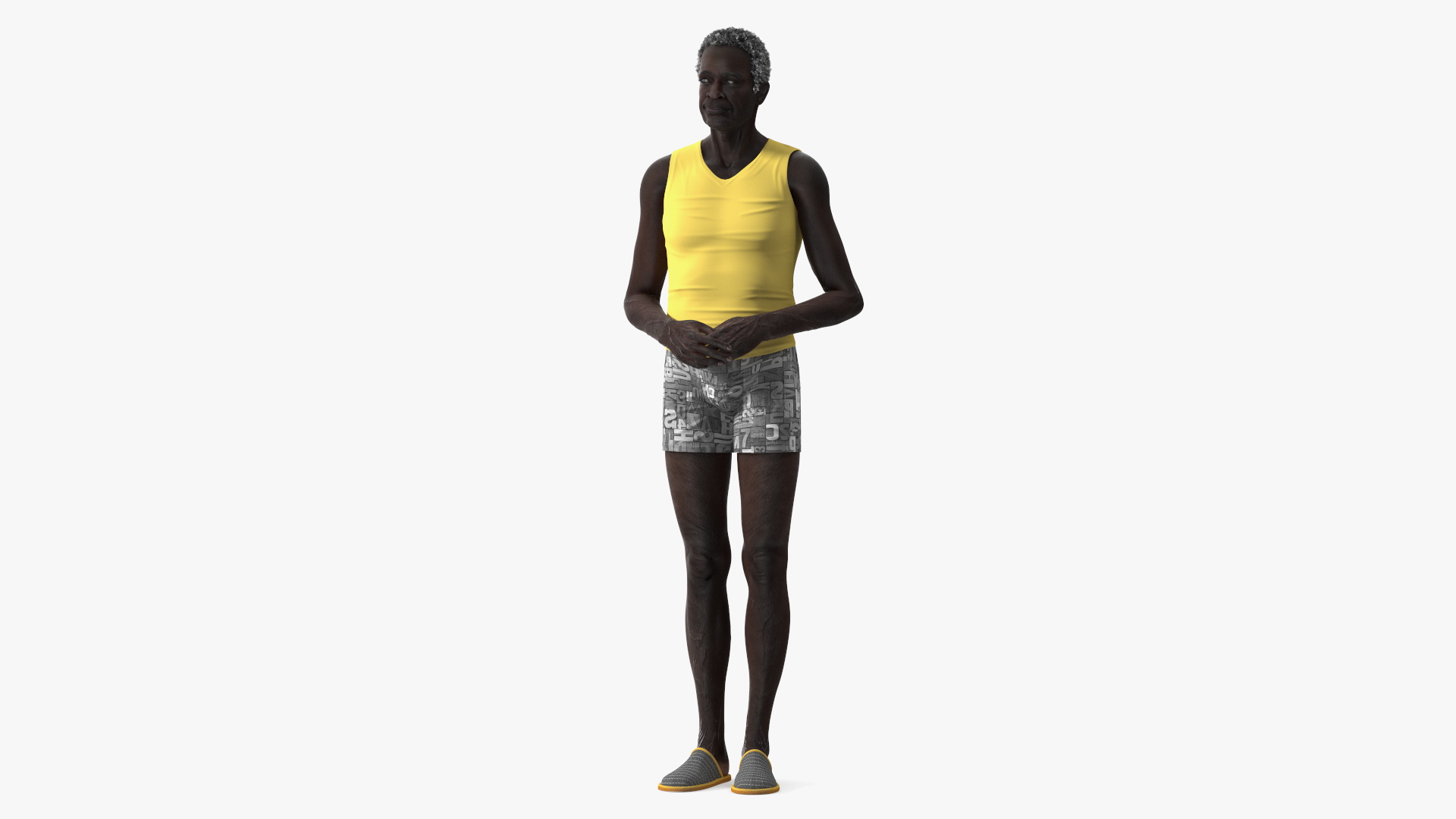 Afro American Man in Nightwear Standing 3D model