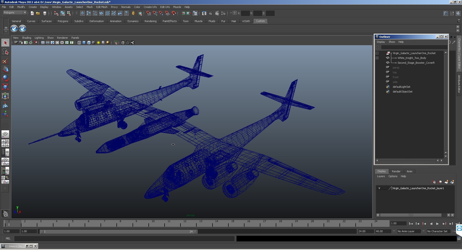 Virgin Galactic LauncherOne Rocket 3D model