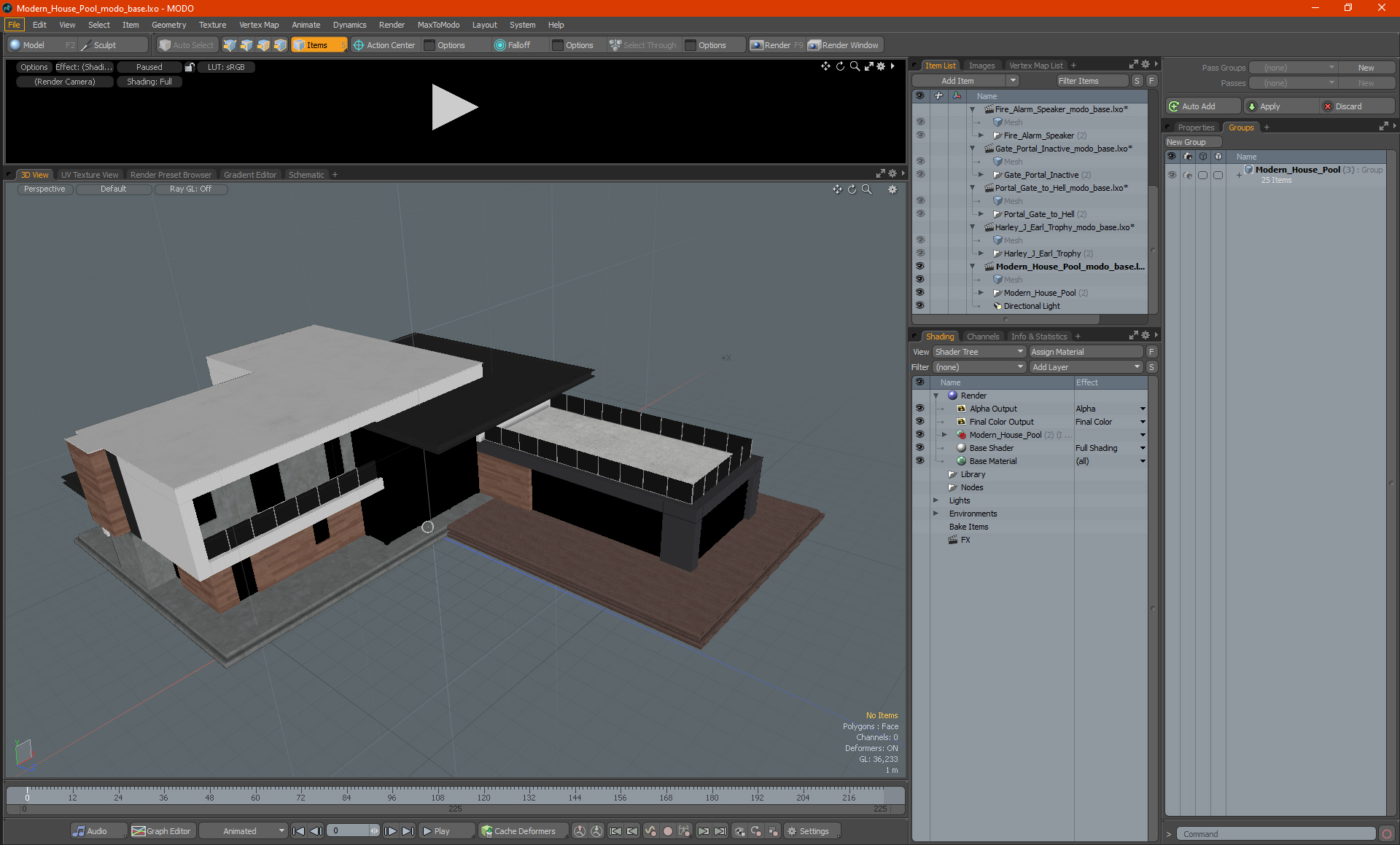Modern House Pool 3D