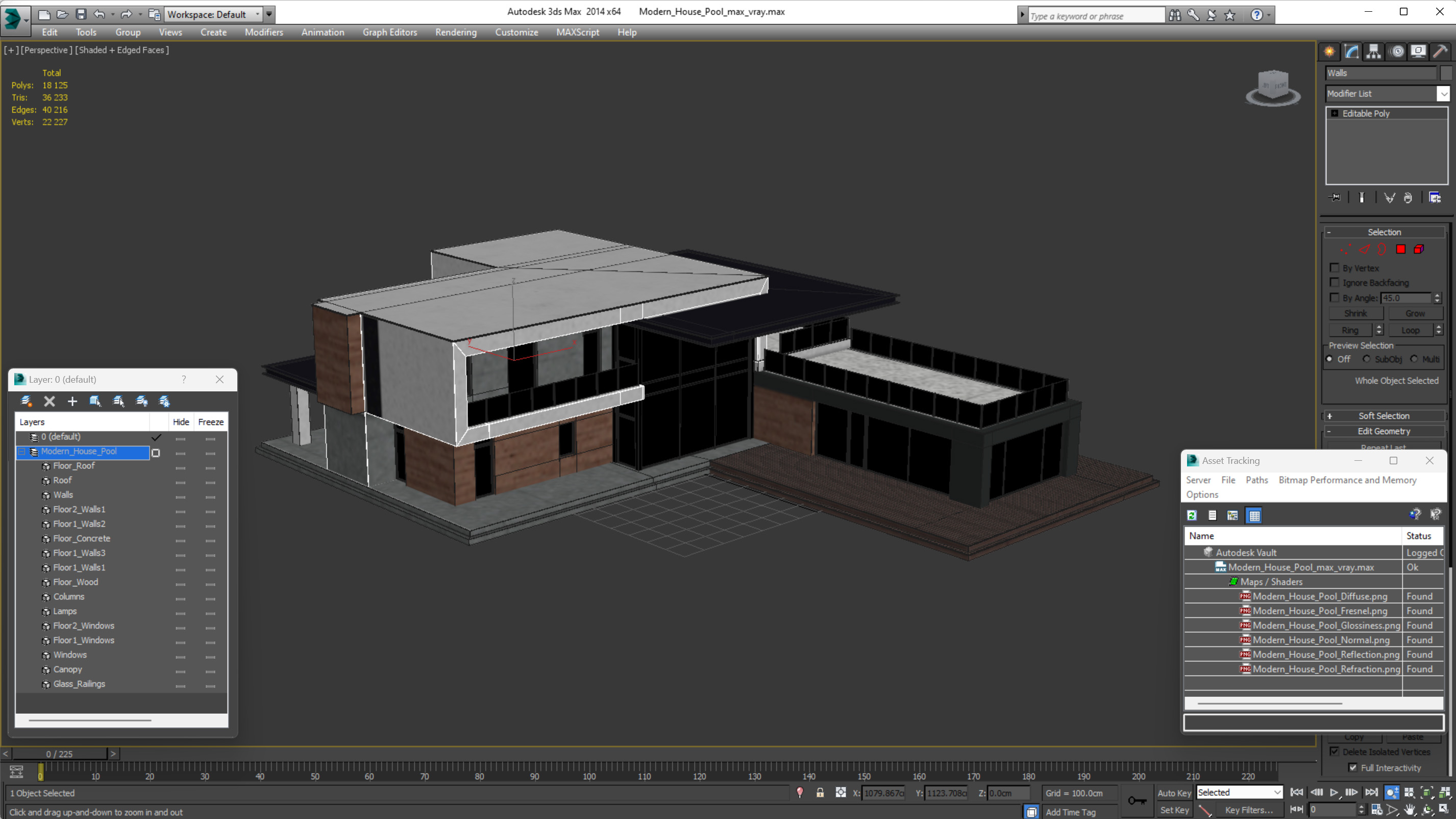 Modern House Pool 3D