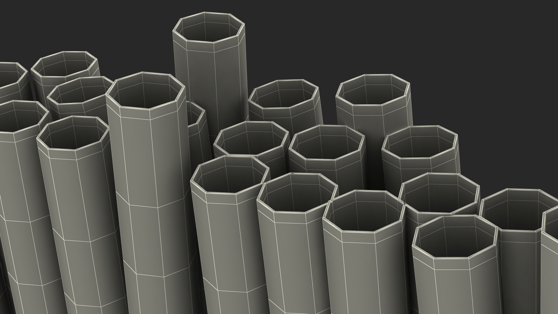 Pile of Multi Colored Drinking Straws Diagonal Stripes 3D model