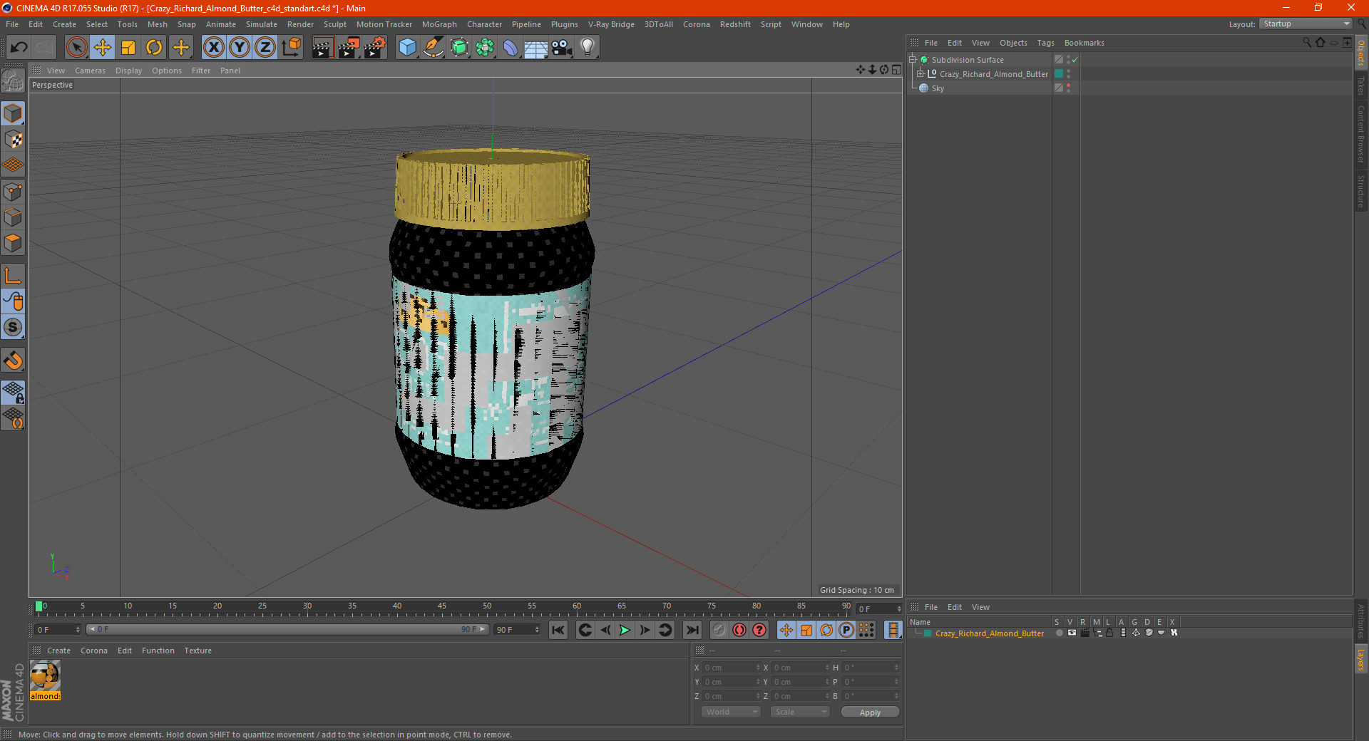 Crazy Richard Almond Butter 3D