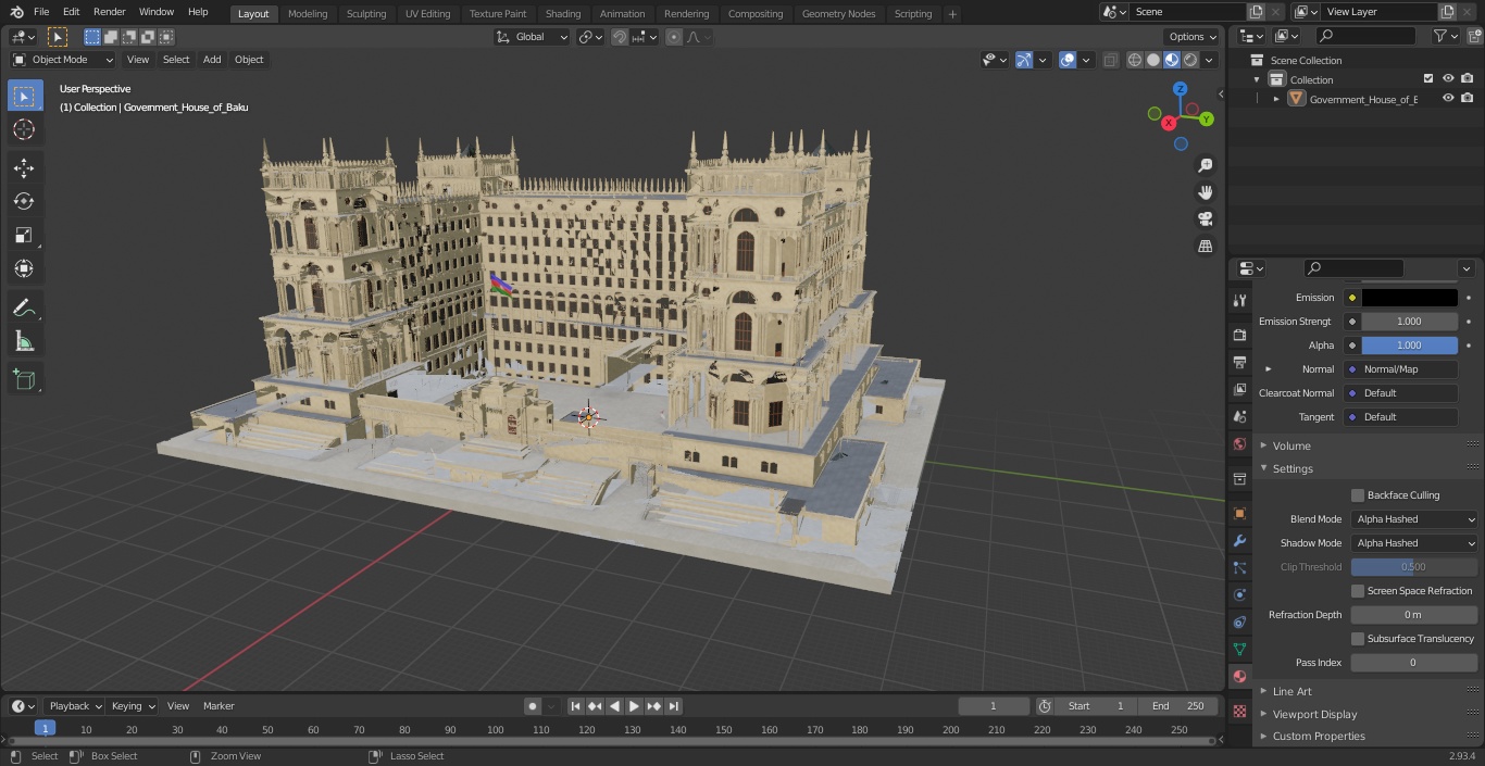 Government House of Baku 3D model