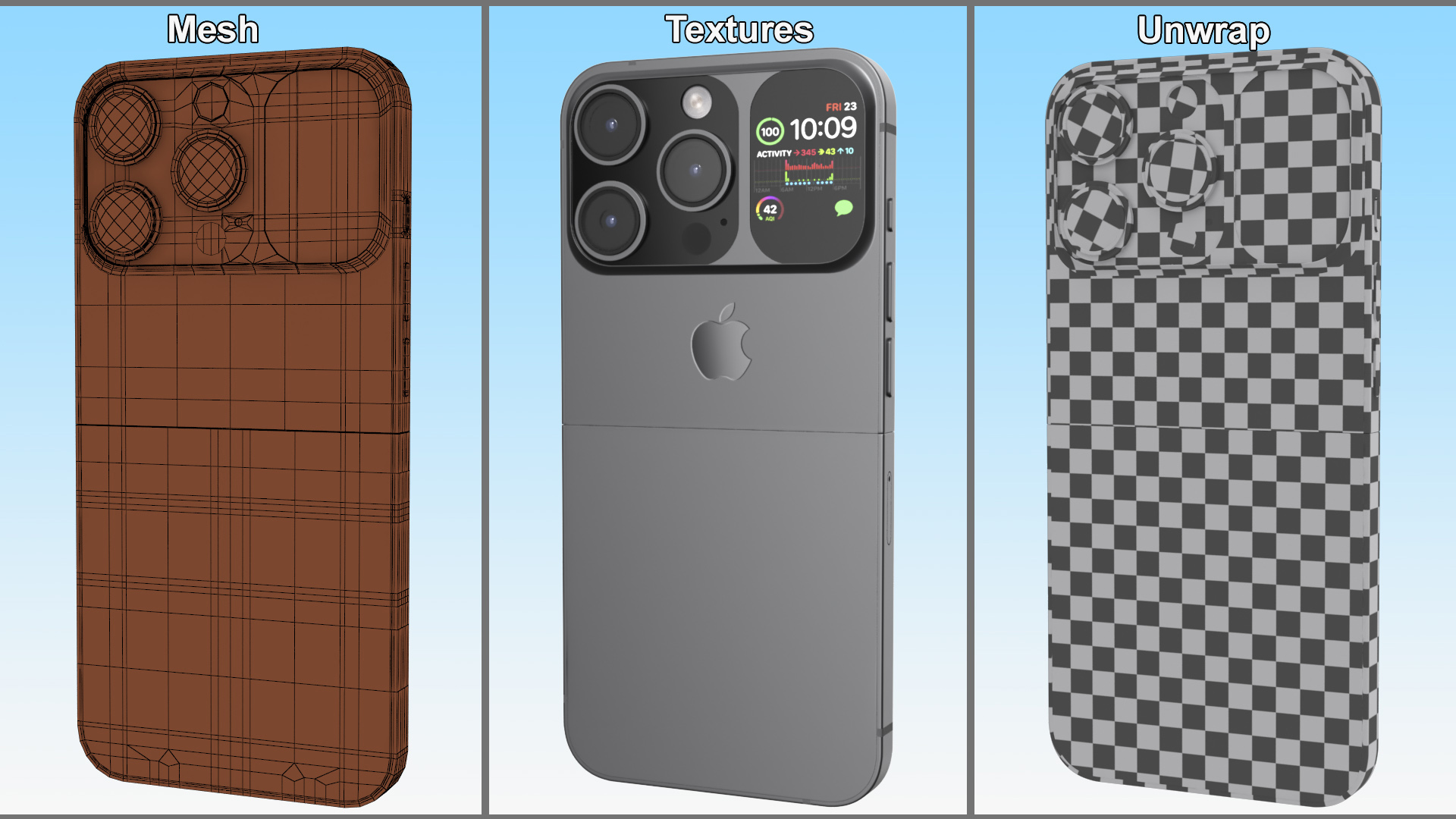 iPhone Flip Space Gray 3D