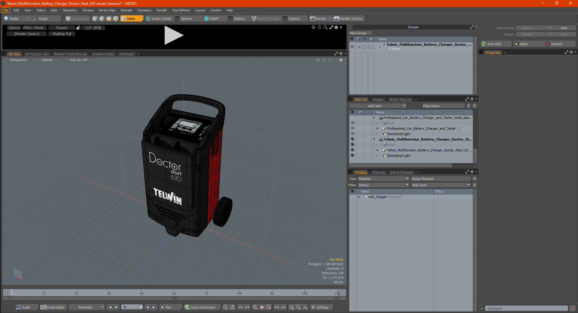 3D Telwin Multifunction Battery Charger Doctor Start 630 model