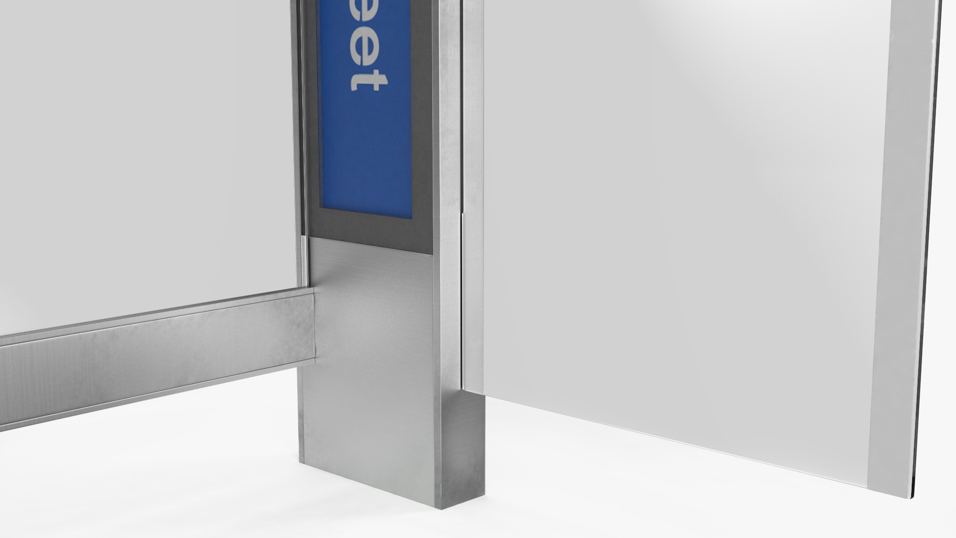 3D Modern Bus Stop Shelter with Advertisement Panel model