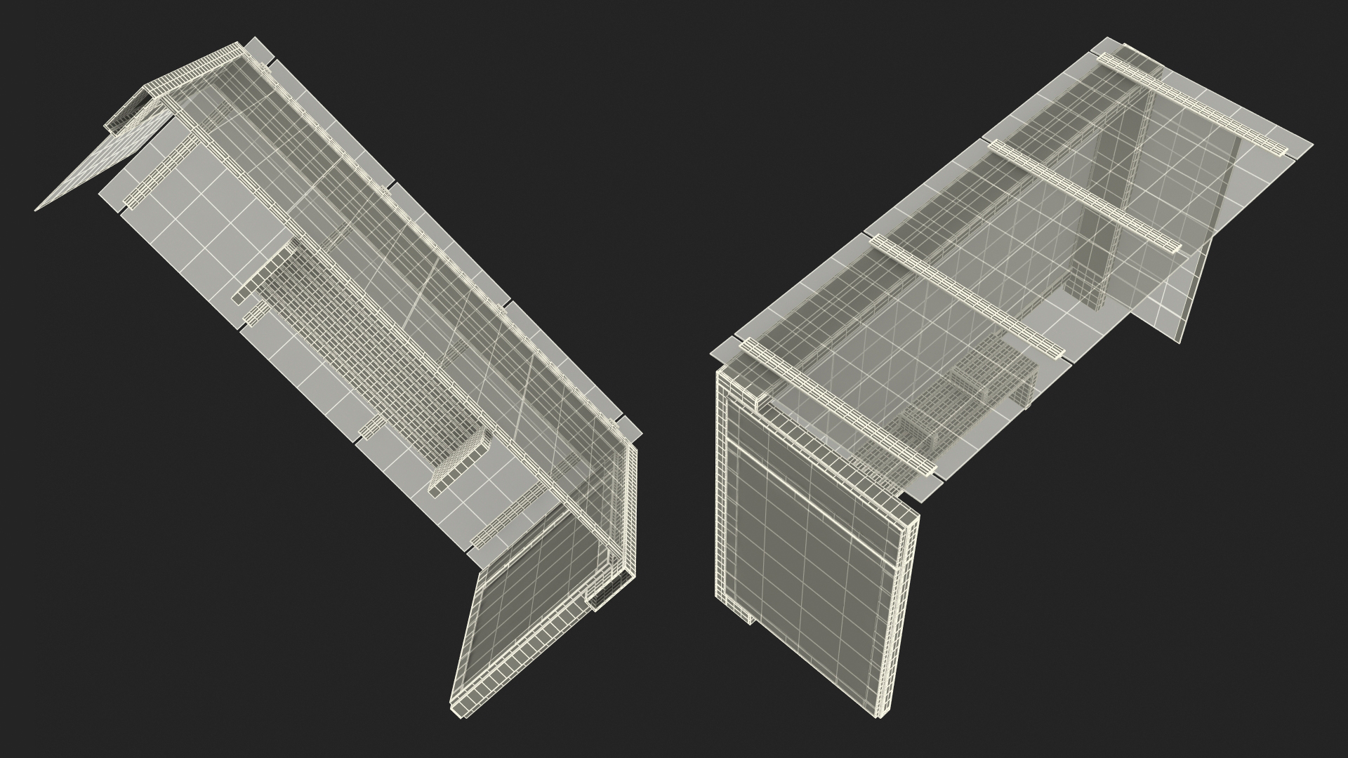 3D Modern Bus Stop Shelter with Advertisement Panel model