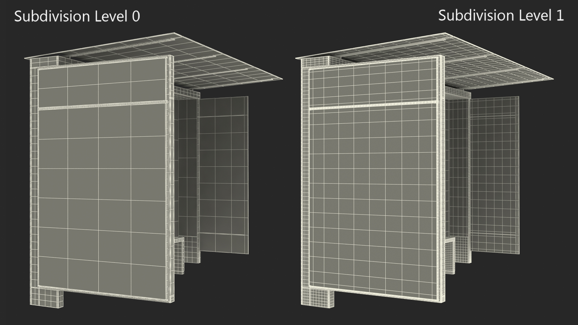 3D Modern Bus Stop Shelter with Advertisement Panel model