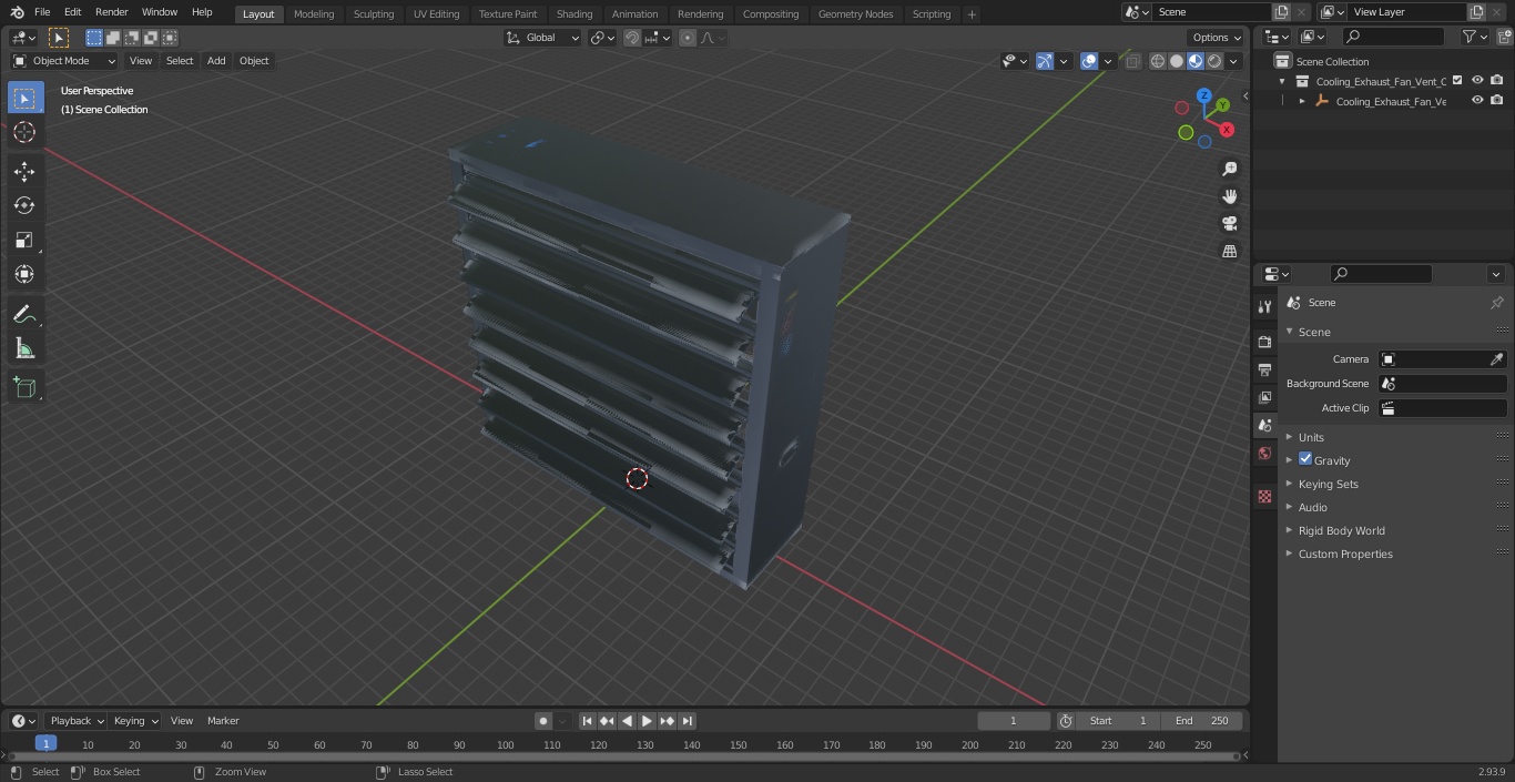 Cooling Exhaust Fan Vent Open 3D model