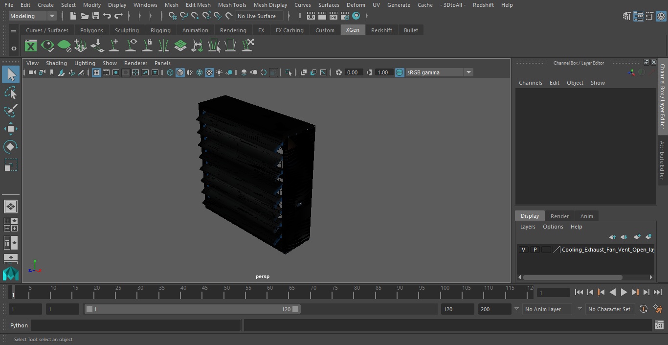 Cooling Exhaust Fan Vent Open 3D model