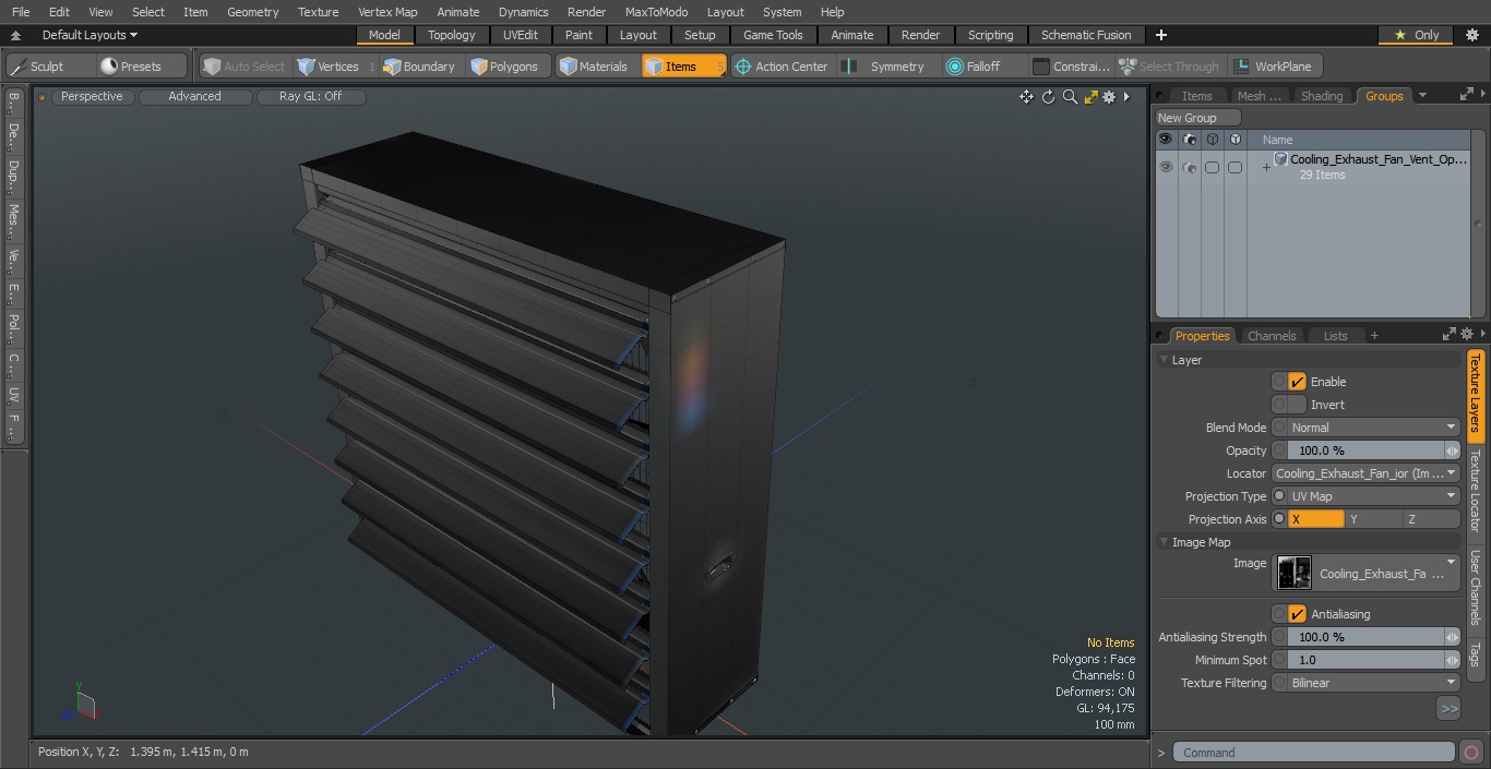 Cooling Exhaust Fan Vent Open 3D model