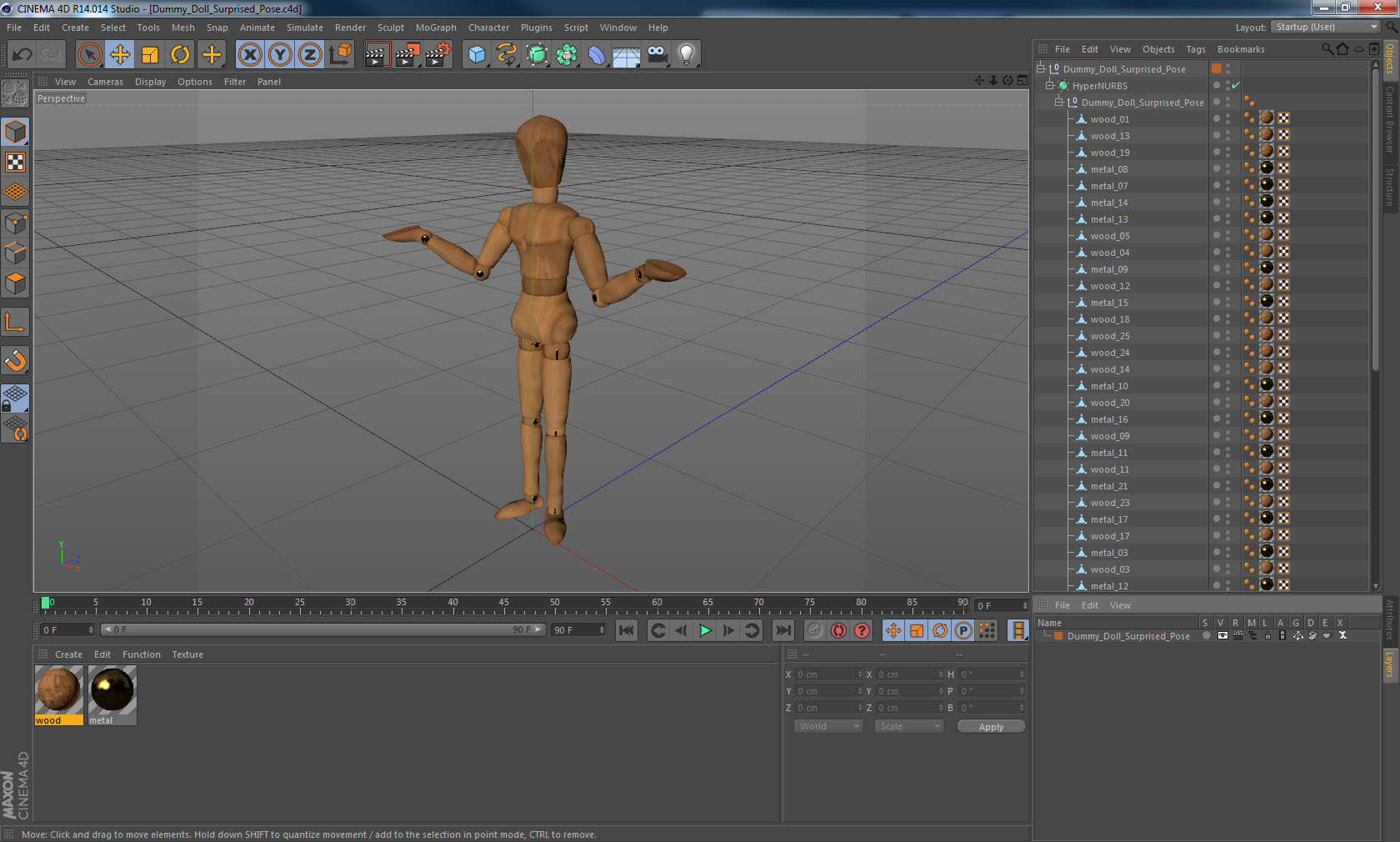 3D model Dummy Doll Surprised Pose