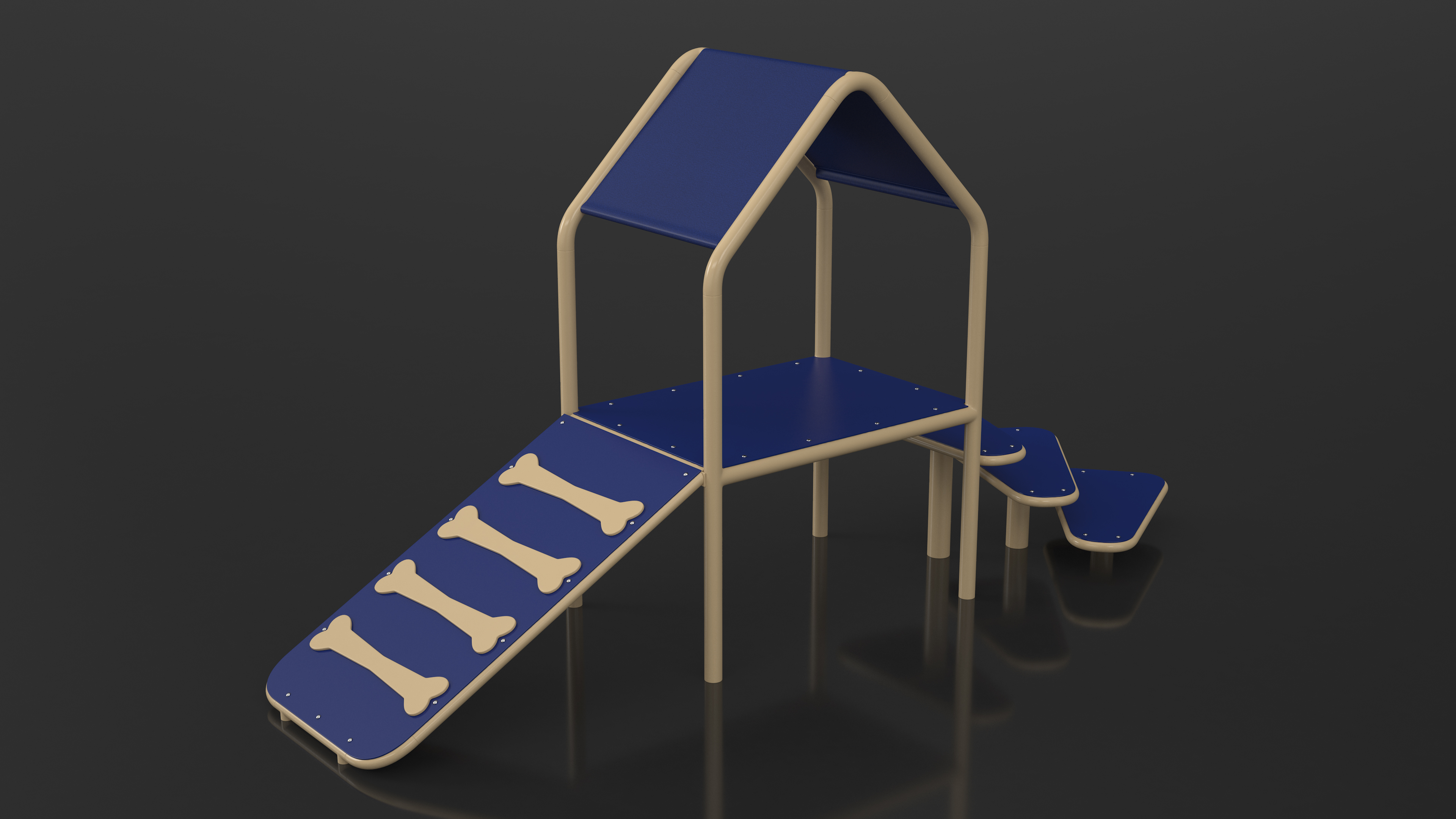 3D model Canine Condo for Dog Park Blue