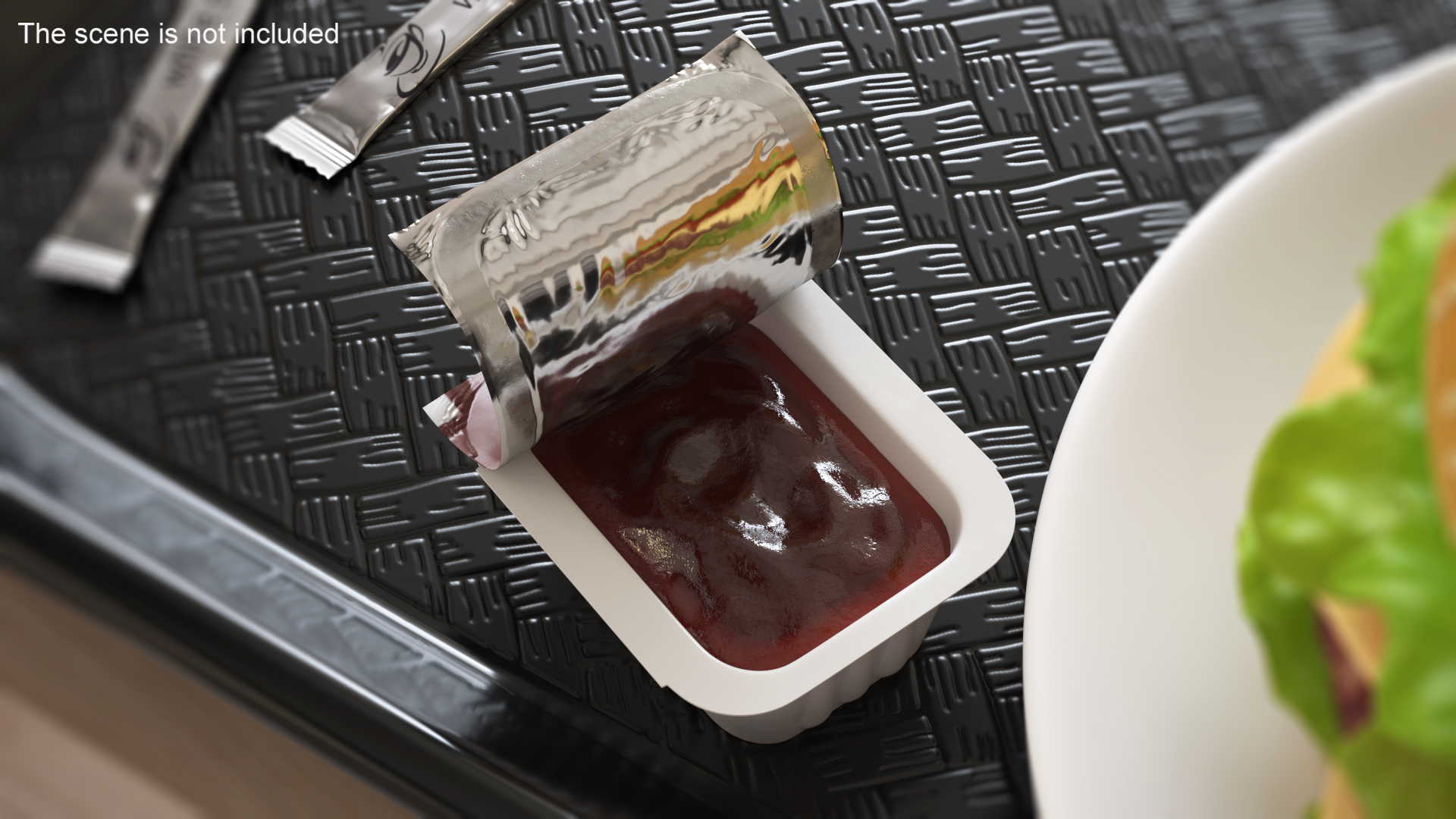 3D BBQ Sauce Pot Heinz Half Opened