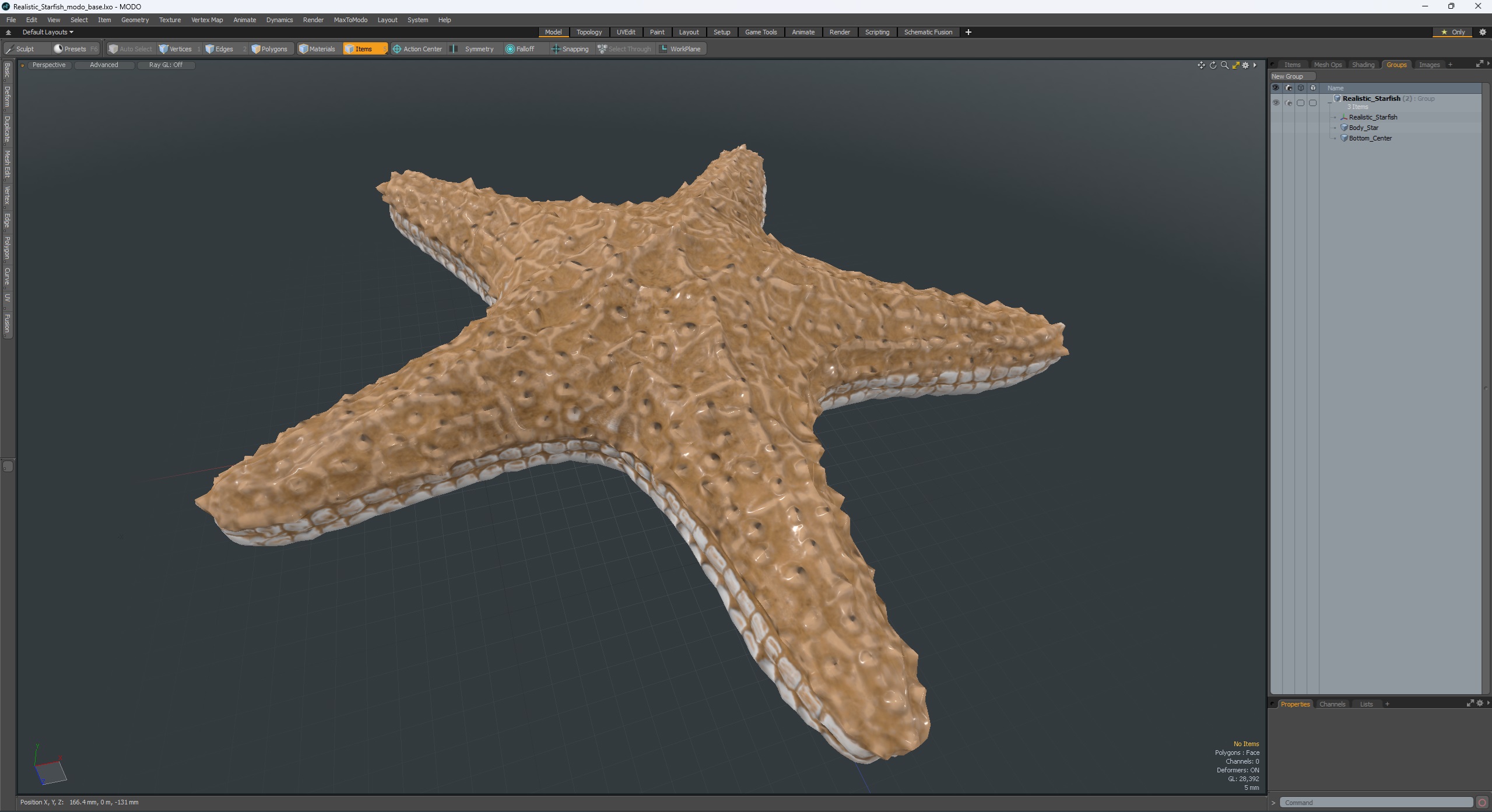 3D Realistic Starfish model