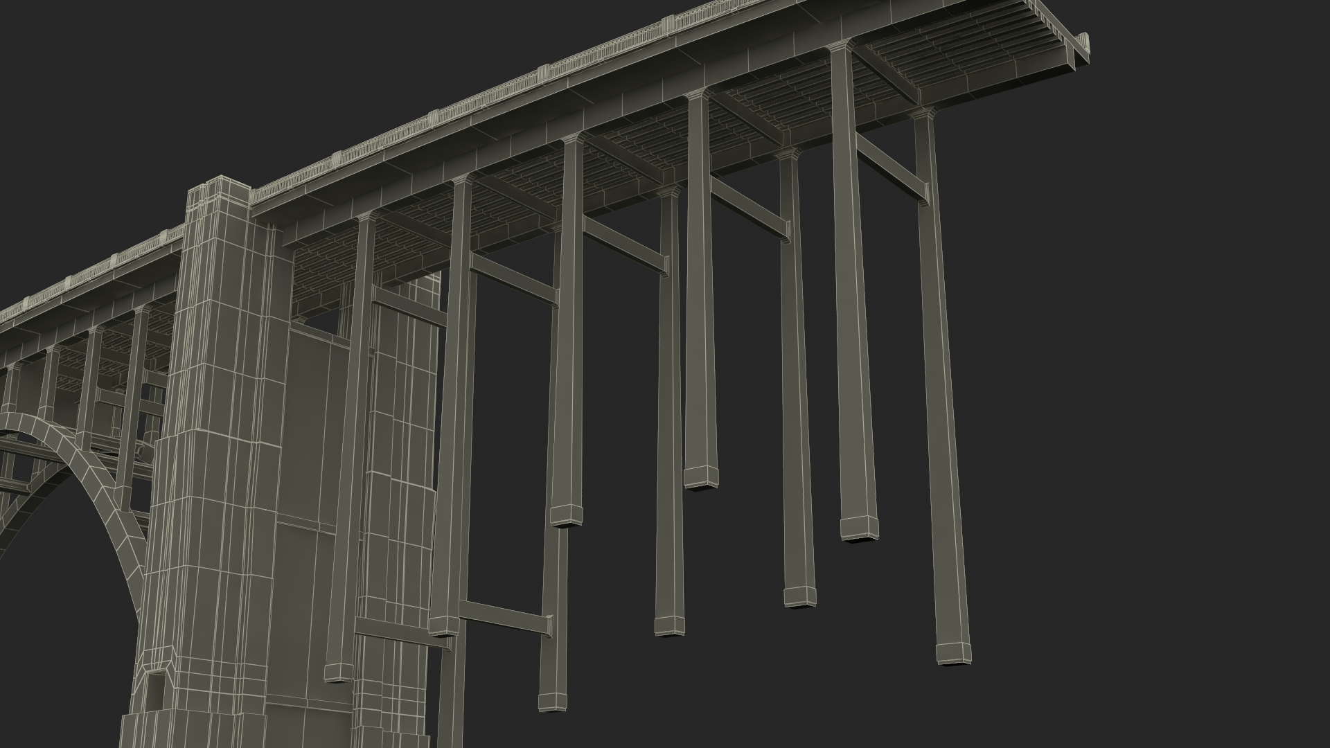 3D Arched Concrete Bridge in Big Sur model