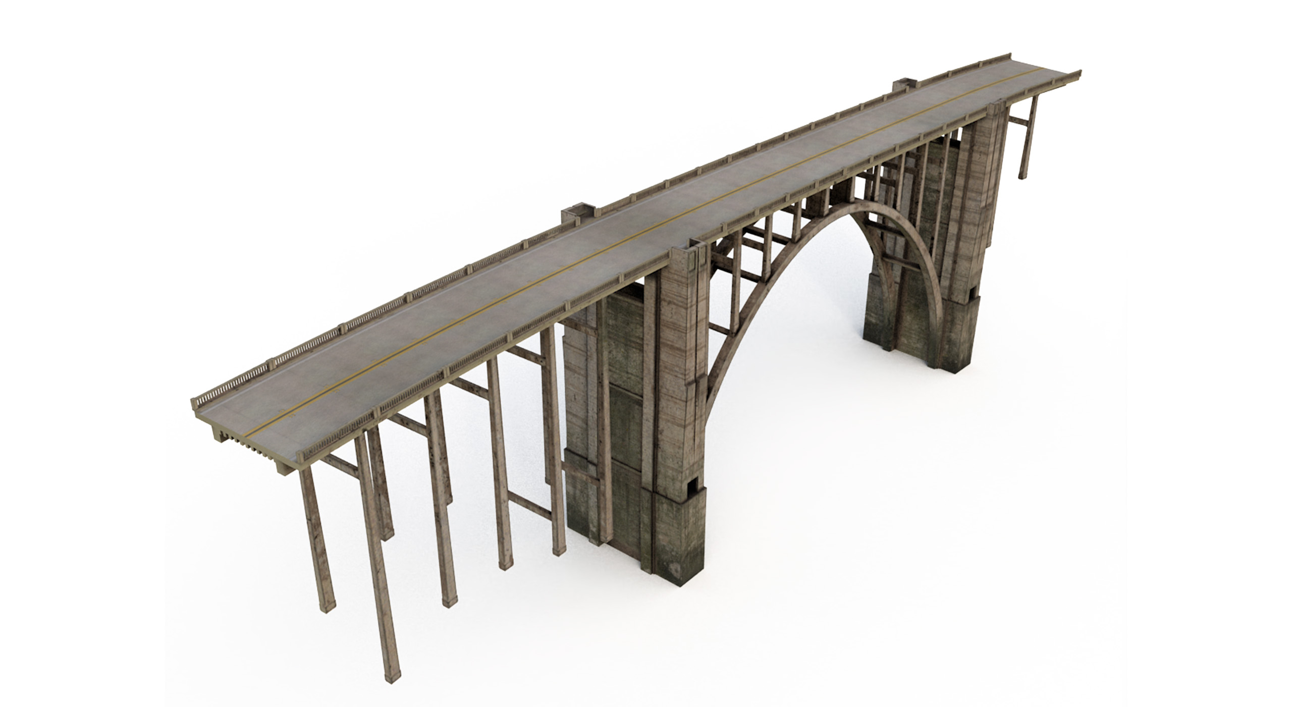 3D Arched Concrete Bridge in Big Sur model