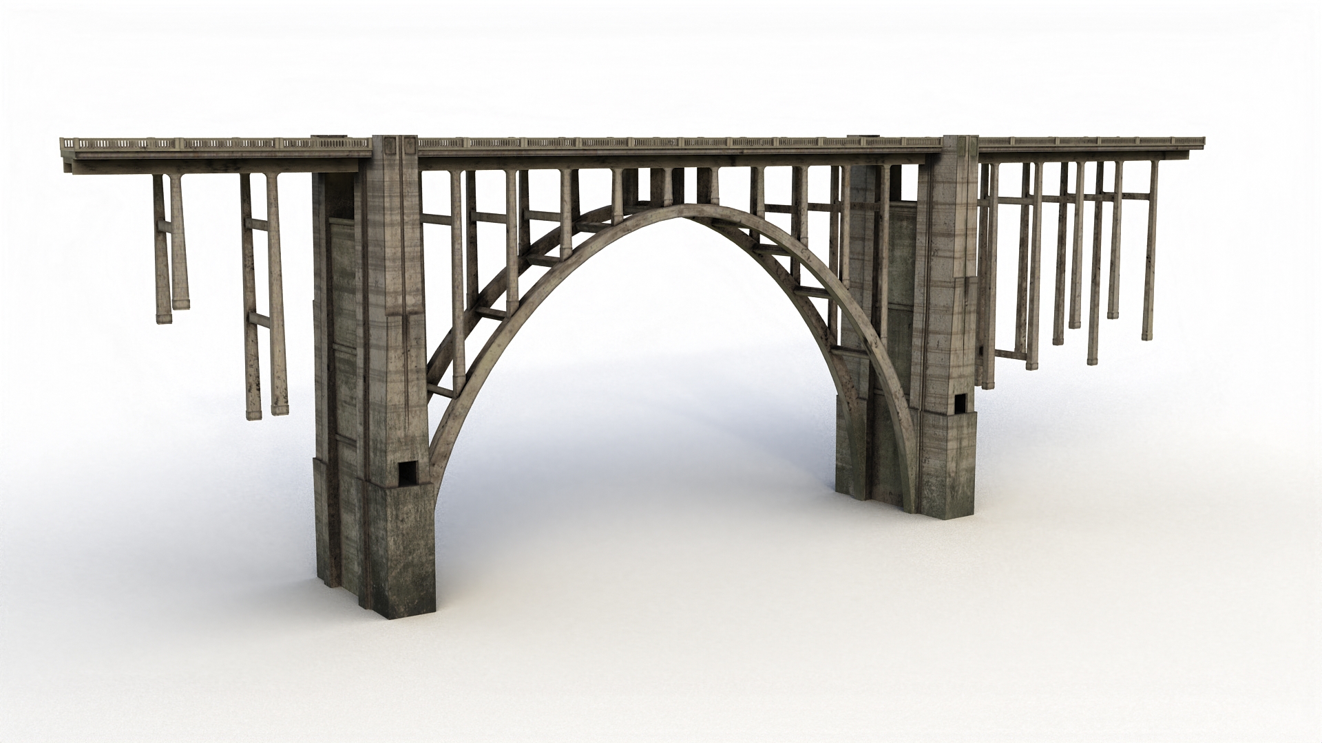 3D Arched Concrete Bridge in Big Sur model