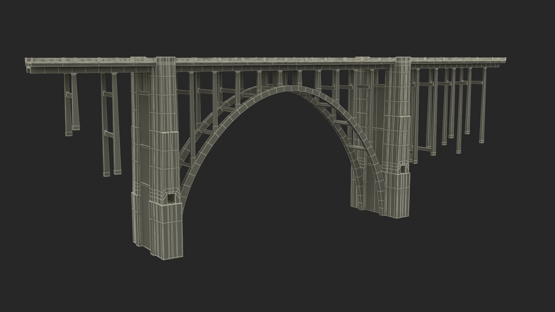 3D Arched Concrete Bridge in Big Sur model
