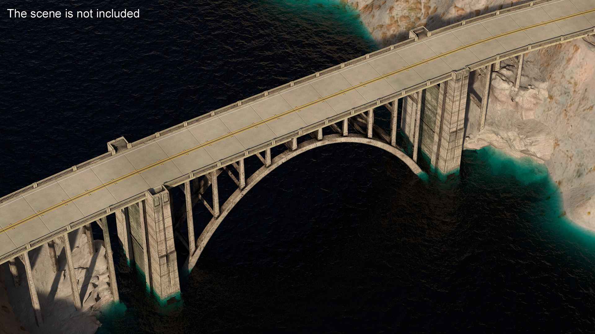 3D Arched Concrete Bridge in Big Sur model