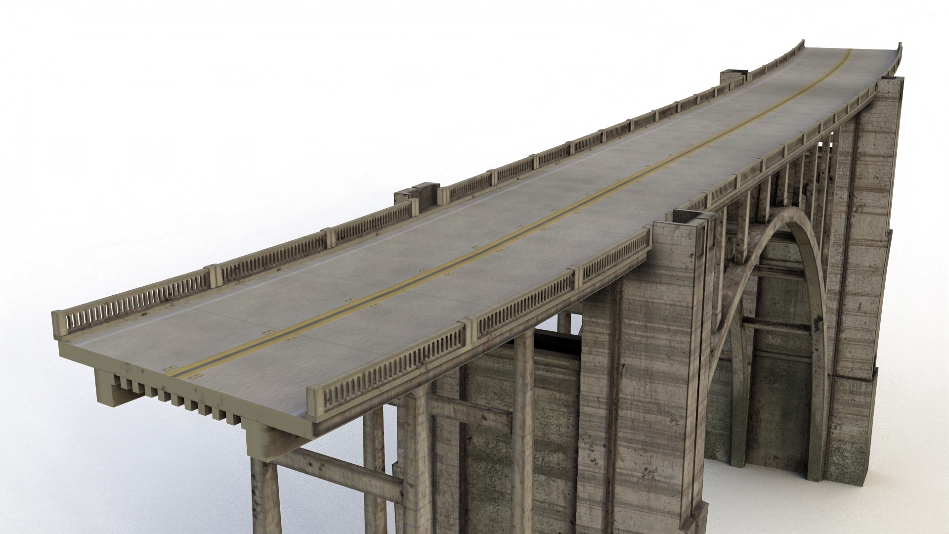 3D Arched Concrete Bridge in Big Sur model