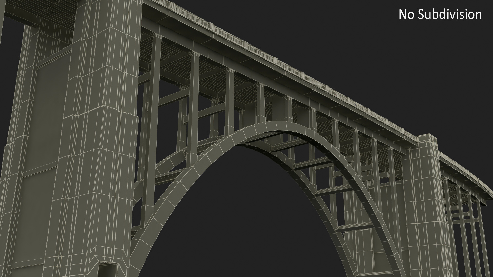 3D Arched Concrete Bridge in Big Sur model
